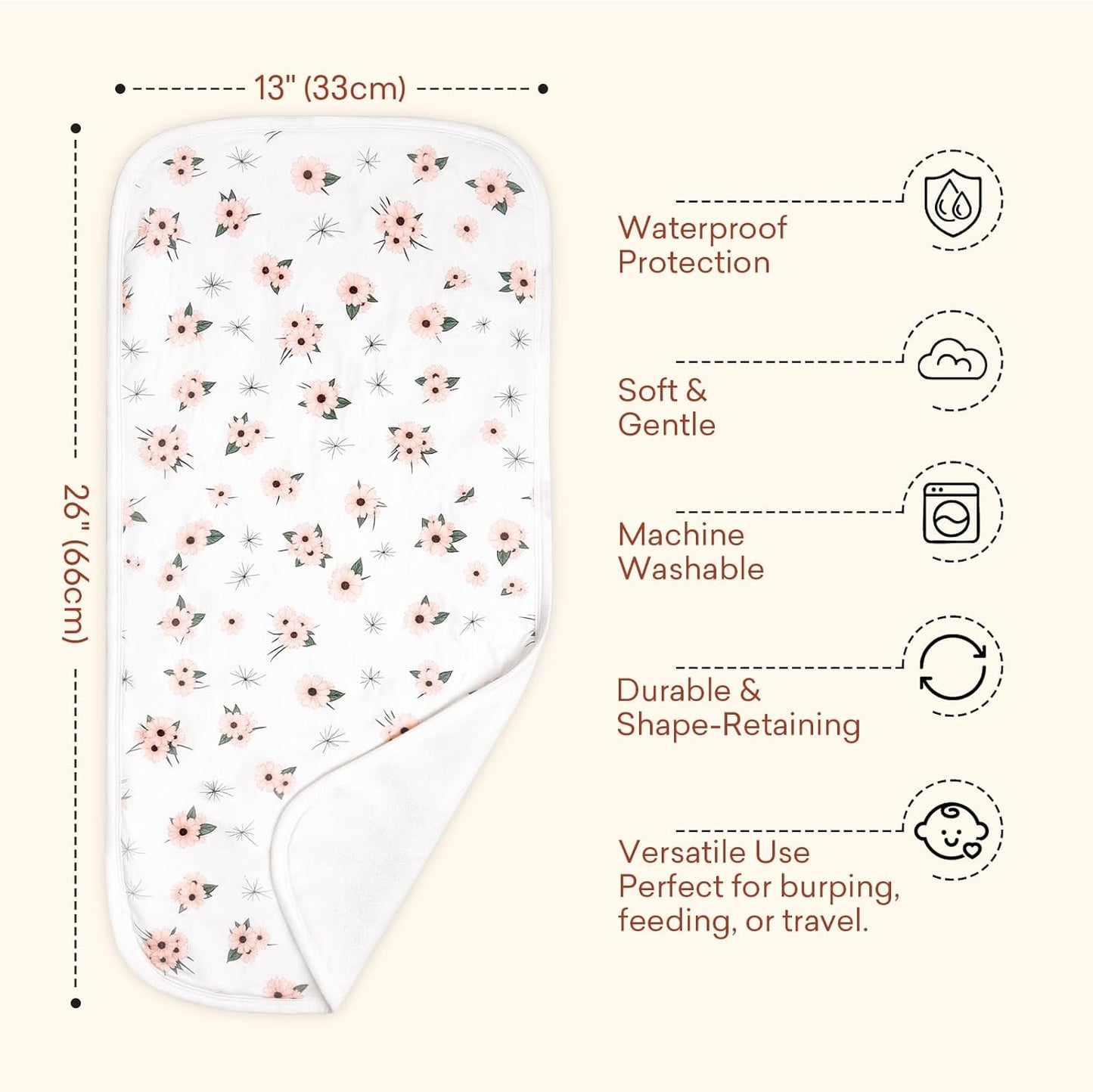 Premium 8-Pack Waterproof Baby Burp Cloths, Extra Large 13"X26" Soft Absorbent Burping Clothes for Newborns and Infants, Baby Shower Boys Girls