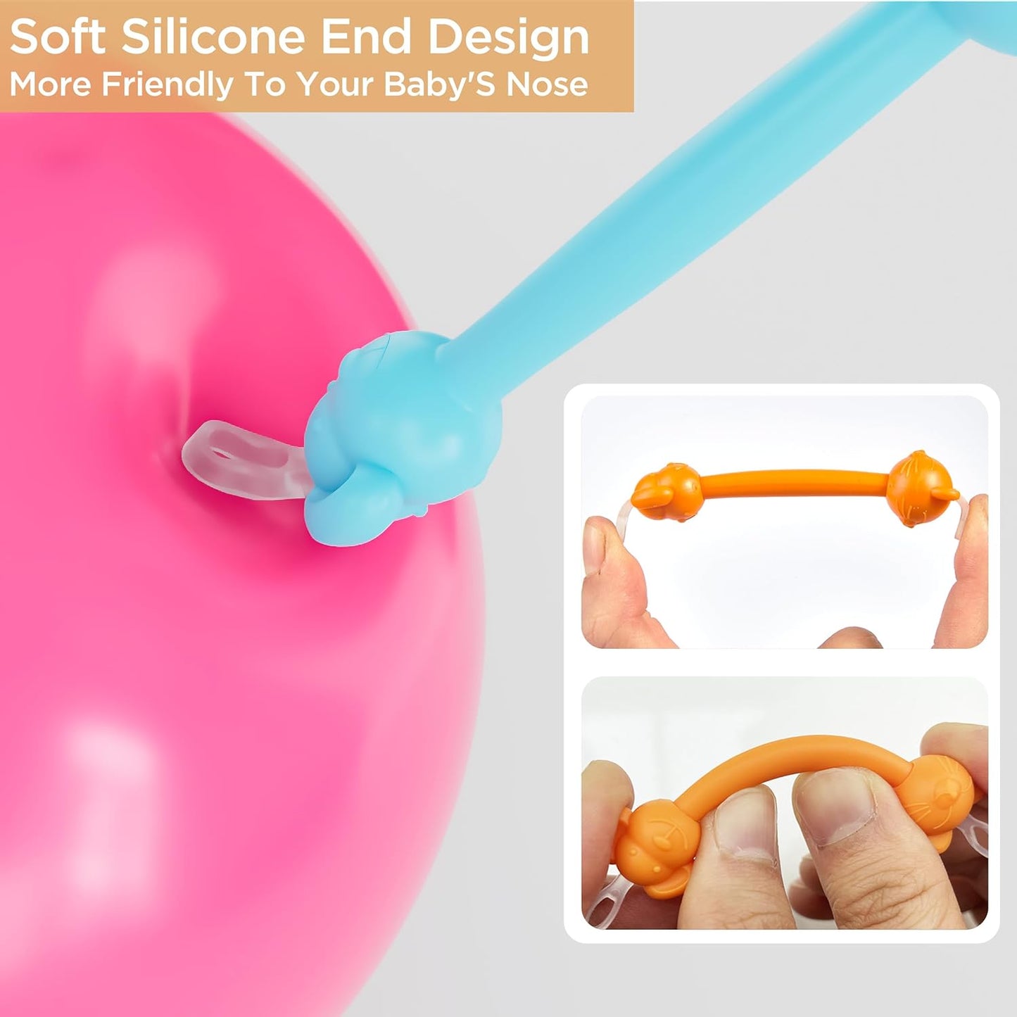 3 in 1 Baby Booger Remover and Baby Ear Cleaner Tool Baby Nose Cleaner with Soft Silicone End Dual Ear Wax and Snot Remover Safe Nasal Picker for Newborns Infants & Toddlers, BPA Free