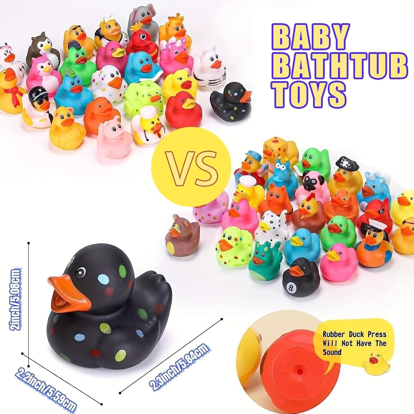 LINICE 100 Pcs Rubber Ducks, Random Assortment Ducks Bulk, Mini Rubber Duckies for Toddler Baby Bath Toys, Kids Bath Pool Toys Birthday Gifts Party Favors