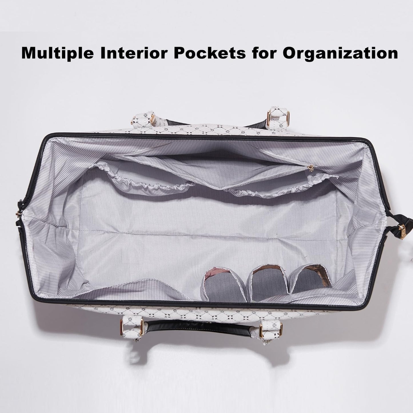 SUNVENO Large Diaper Bag Tote, Mommy Weekender Travel Bag for Mom & Baby, with 2 Pouches, Changing Pad & Luggage Sleeve