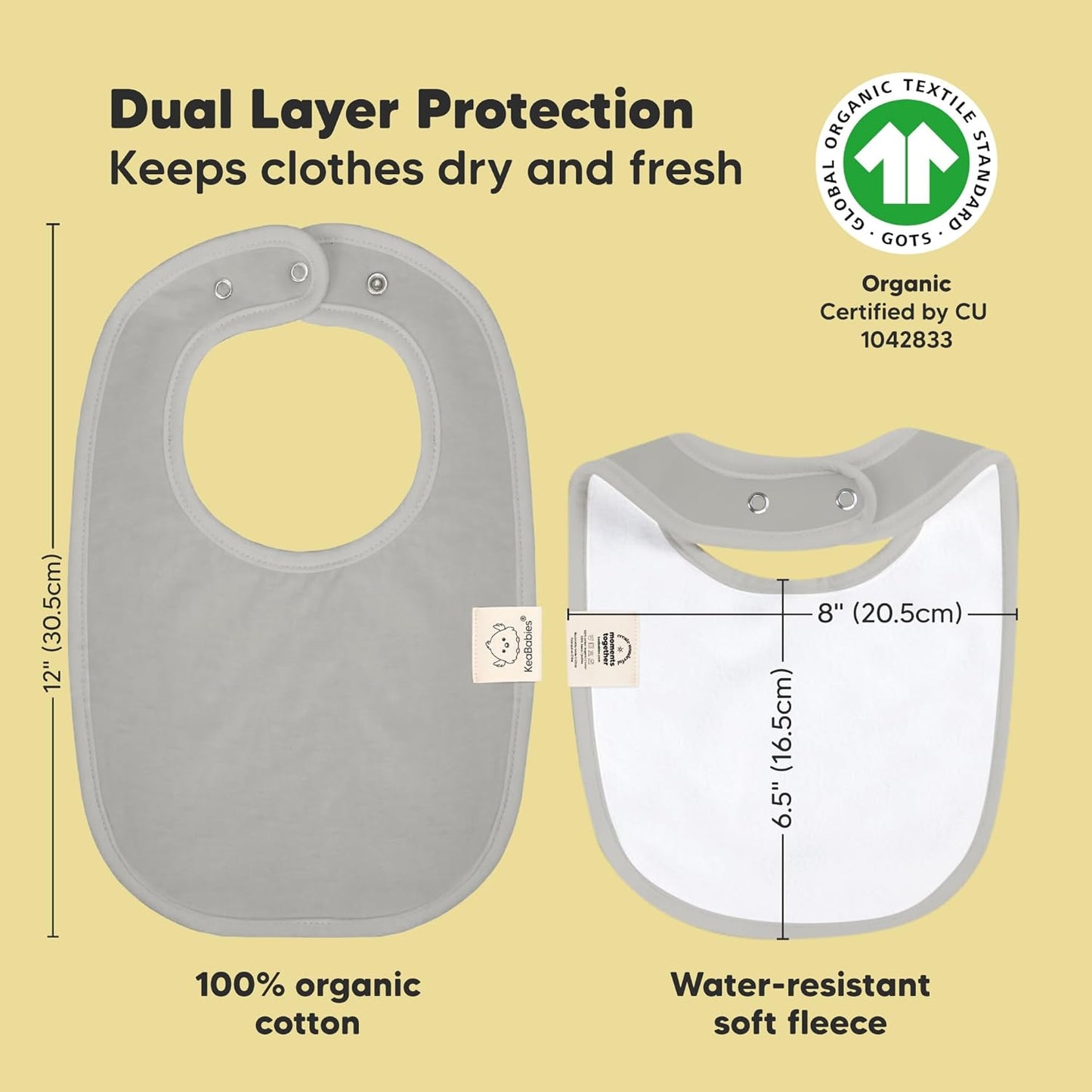 8-Pack Organic Baby Bibs for Boys, Girls - Soft Cotton Drooling and Teething Bibs for Baby Girl & Boy, Extra Absorbent, Easy To Clean & Put On for Toddler, Newborn, Infant 0-24 Months (Icelandic)