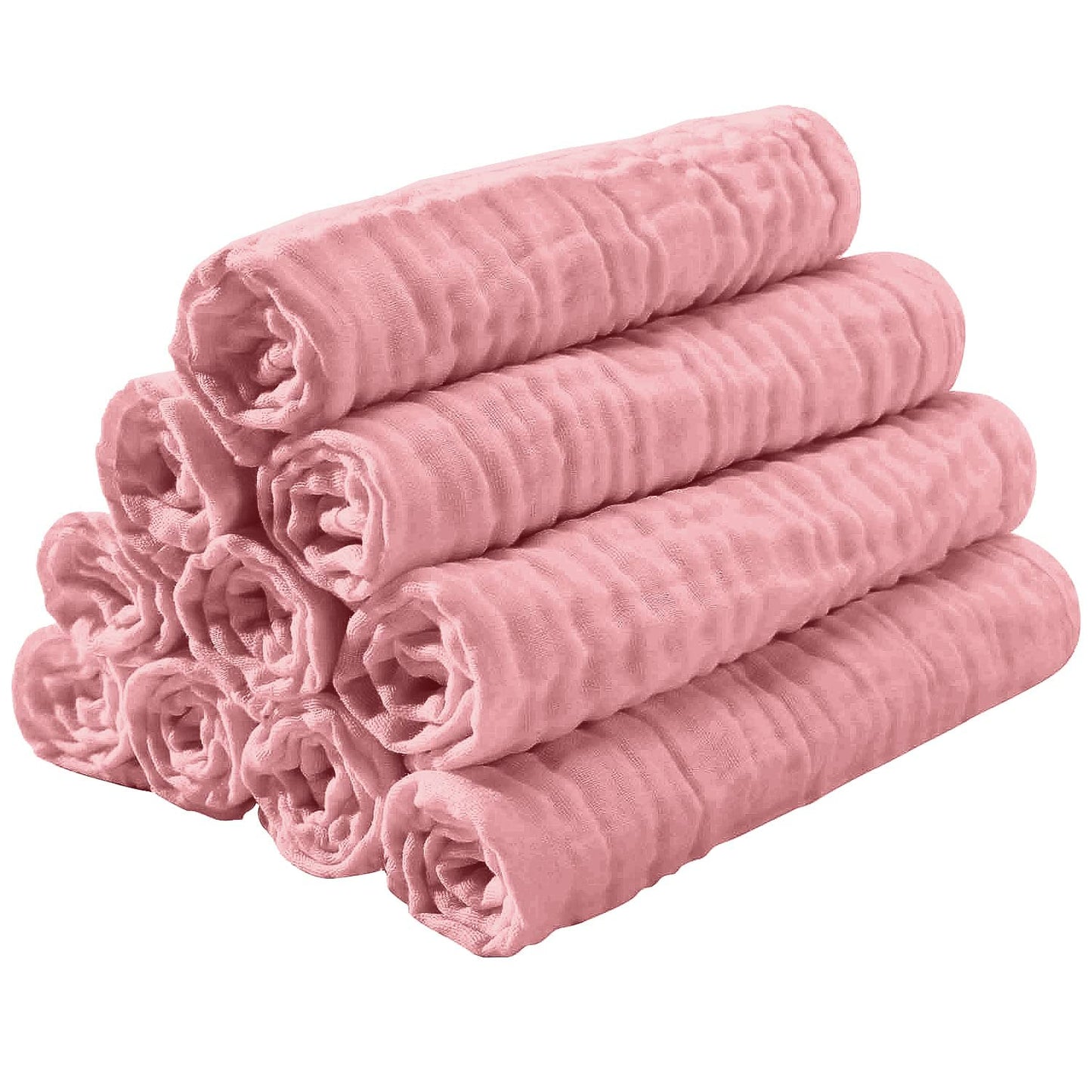 Yoofoss Muslin Burp Cloths for Baby 10 Pack 100% Cotton Baby Washcloths for Boys Girls Large 20''X10'' Super Soft and Absorbent Bean Paste