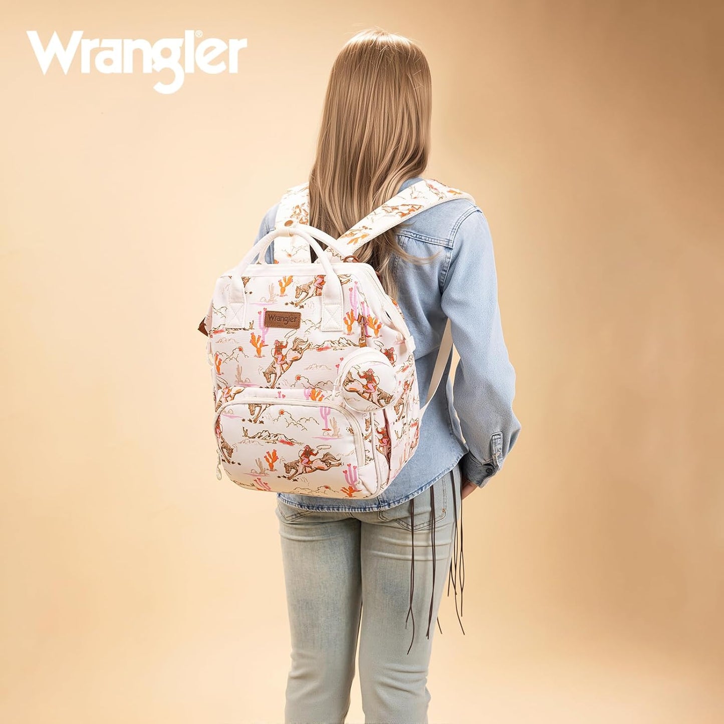 Montana West Wrangler Diaper Bag Backpacks Western Backpack Purses Multi-function Baby Bags for Mom with Waterproof Changing Pad & Pacifier Case