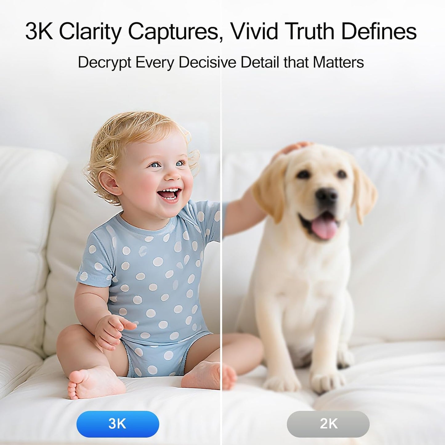 5G Security Camera Indoor 2-Pack, No-Monthly-Fee AI Tracking Facial Recognition, 3K Pet/Dog Camera with Speaker/Phone App, PTZ WiFi Baby Monitor Cameras for Home Security, 0-Glow Night Vision