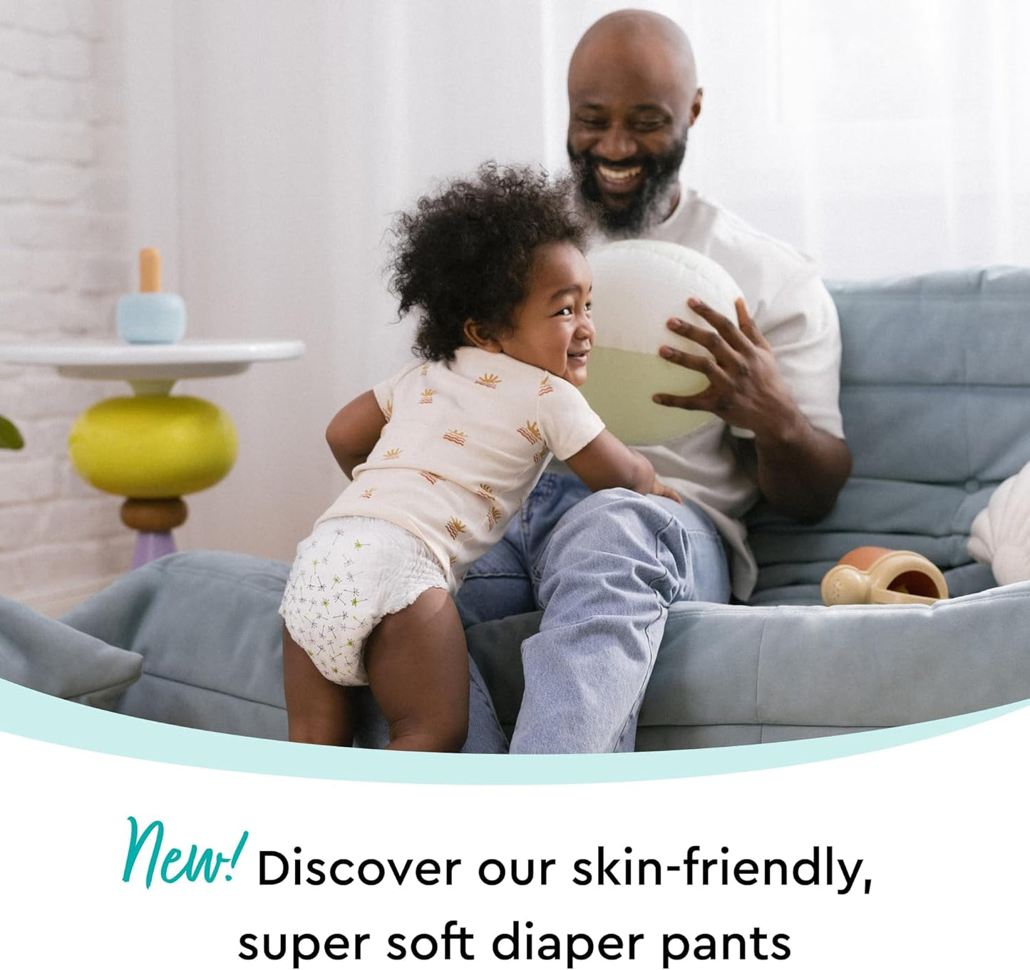 Diaper Pants Toddlers - Size 6 (33+ lbs), Half-Monthly Supply (55 Count), Skin-Friendly, Ultrasoft, Chlorine-Free, Snug Fit & Absorbent Pull On Diapers