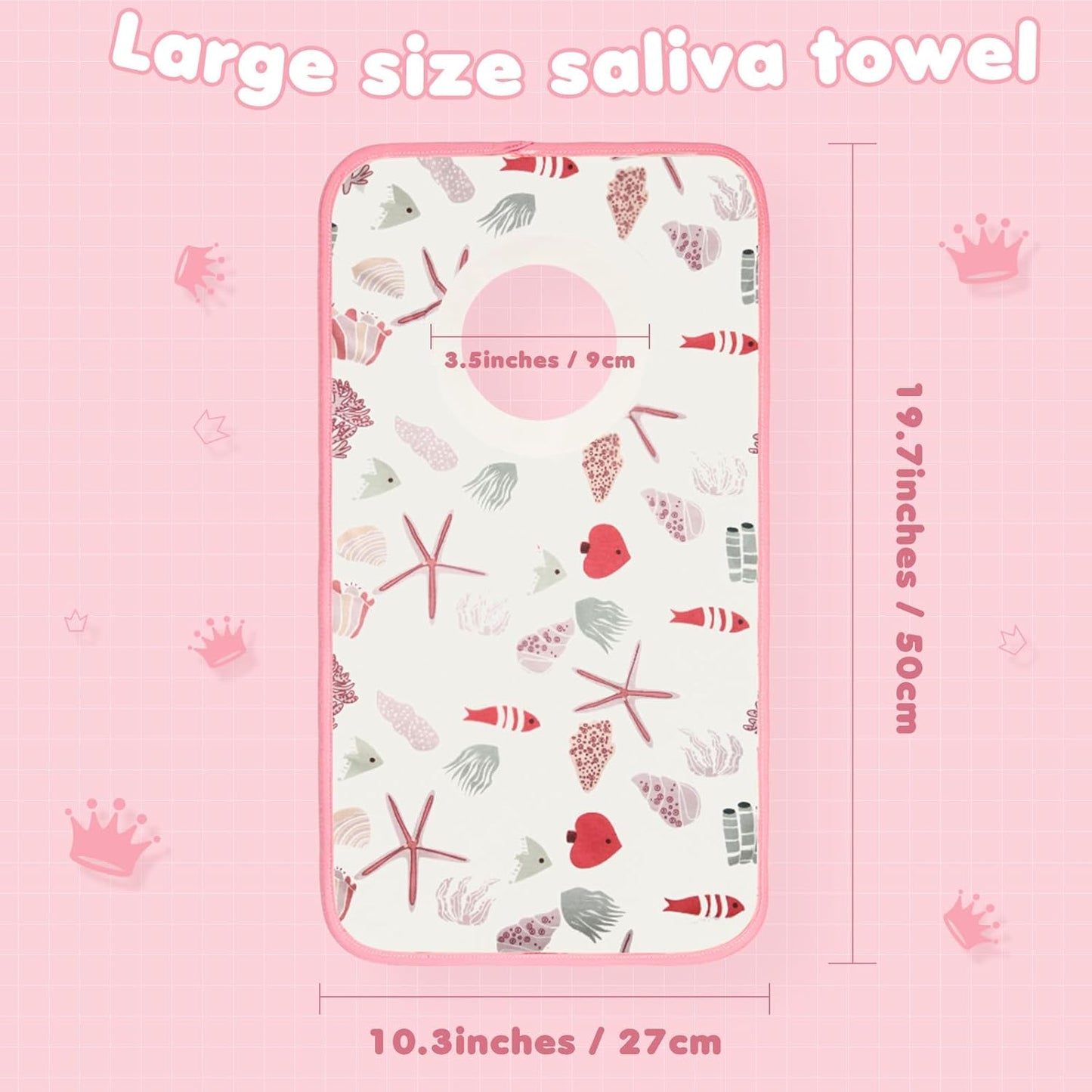 Newwiee 5 Pcs Large Towel Bib Toddler for Baby Toddler Cloth Bib Soft Pullover Baby Absorbent Full Coverage Drooling Feeding