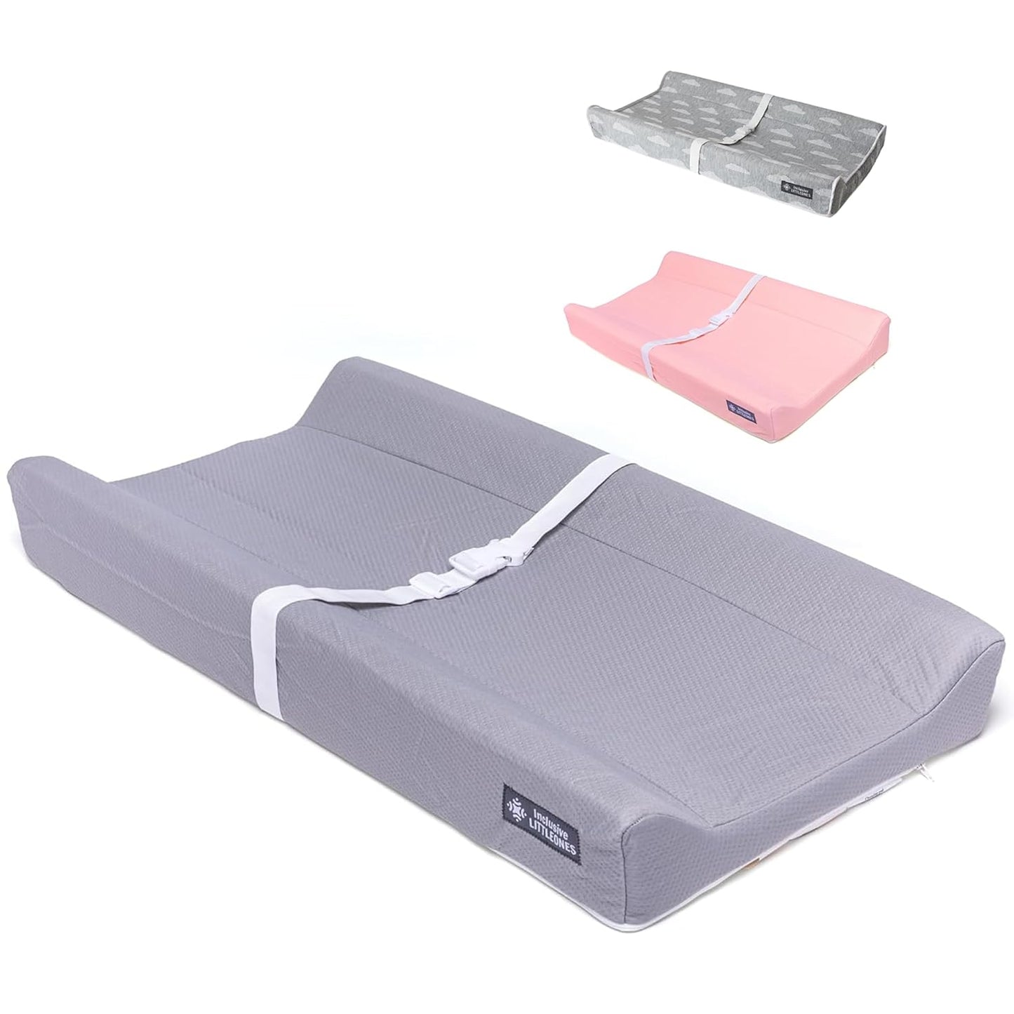 Baby Diaper Changing Pad Soft, Waterproof Changing Pad, Non-Slip Bottom, Safety Straps & Ergonomic Contoured Design - Wipeable Changing Pad Cover Standard Size (31.5"x16") Changing Tables & Dressers