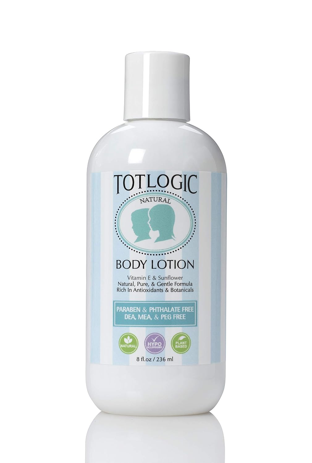 TotLogic Kids and Baby Safe Gentle Body Lotion - 8 oz Original - Scented with Natural Essential Oils - Plant Based Formula for Dry Skin