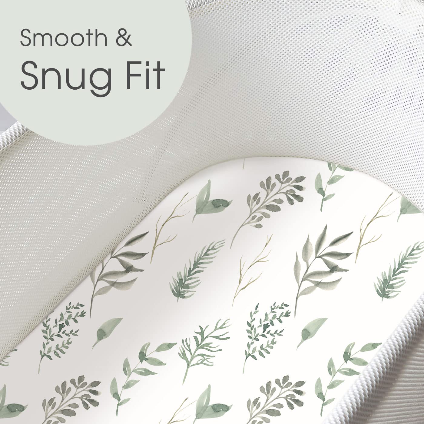 GRSSDER Stretchy Ultra Soft Fitted Bassinet Sheet Set 2 Pack, Universal Fit for Bassinets Baby Cradle Moses Basket Oval Rectangle Mattress, Watercolor Daisy Flowers Bassinet Sheets for Girls