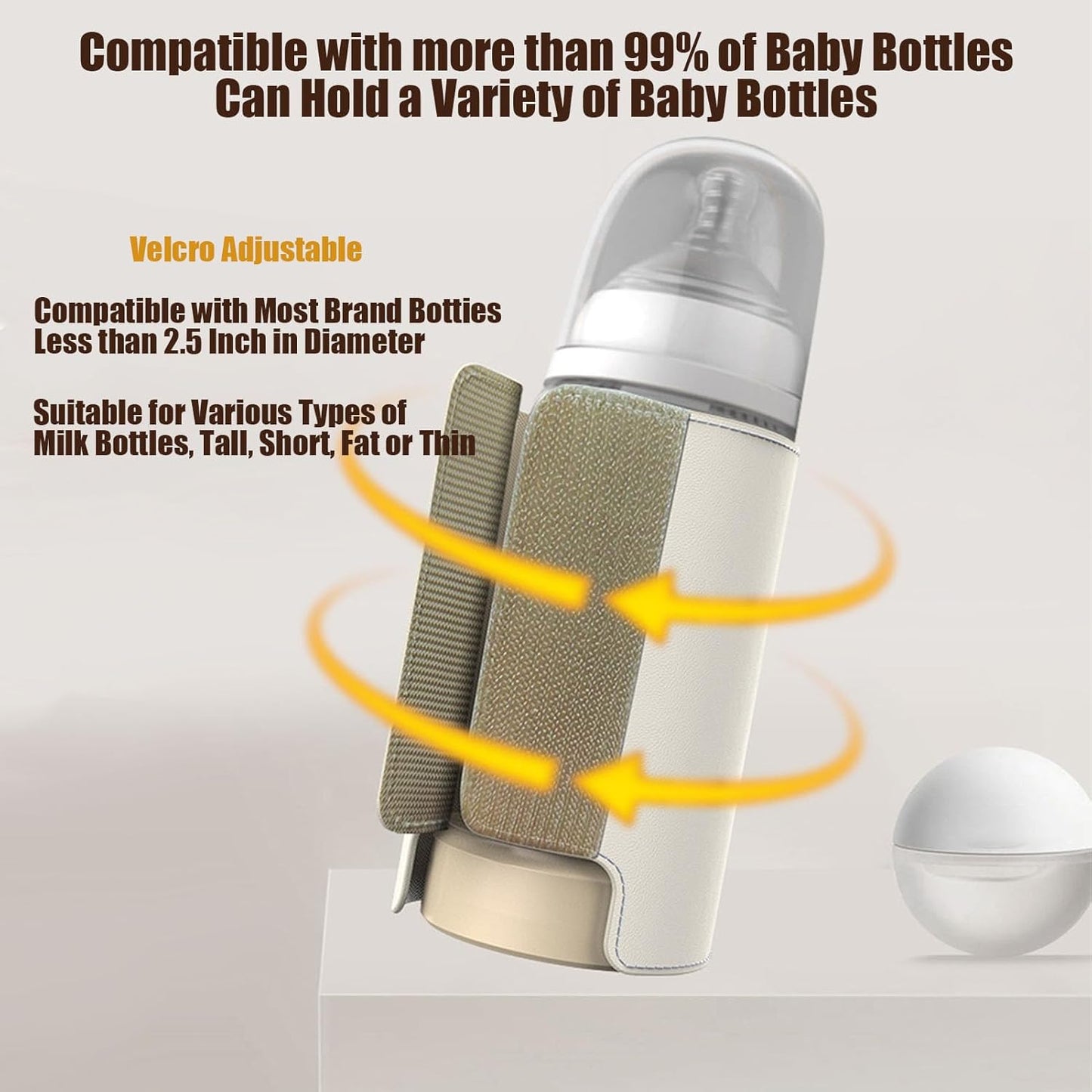 Portable Bottle Warmer for Travel, 10000mAh Battery-Powered, Fast-Heating & Long-Lasting Warming UP to 10H, Waterless Milk Warming for Comfortable Baby Feeding On The Go (10000mAh)