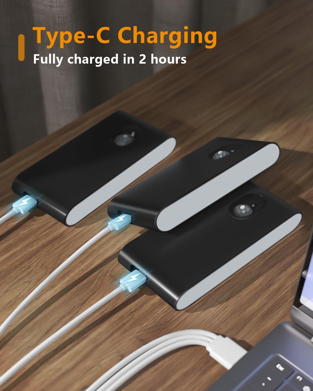 WILLED Rechargeable Night Light, Wireless Stair Lights Indoor, Warm White Motion Sensor Light Indoor, Stick-Anywhere, Battery Powered Night Light for Hallway, Stairway, Bathroom, Bedroom, 6 Pack