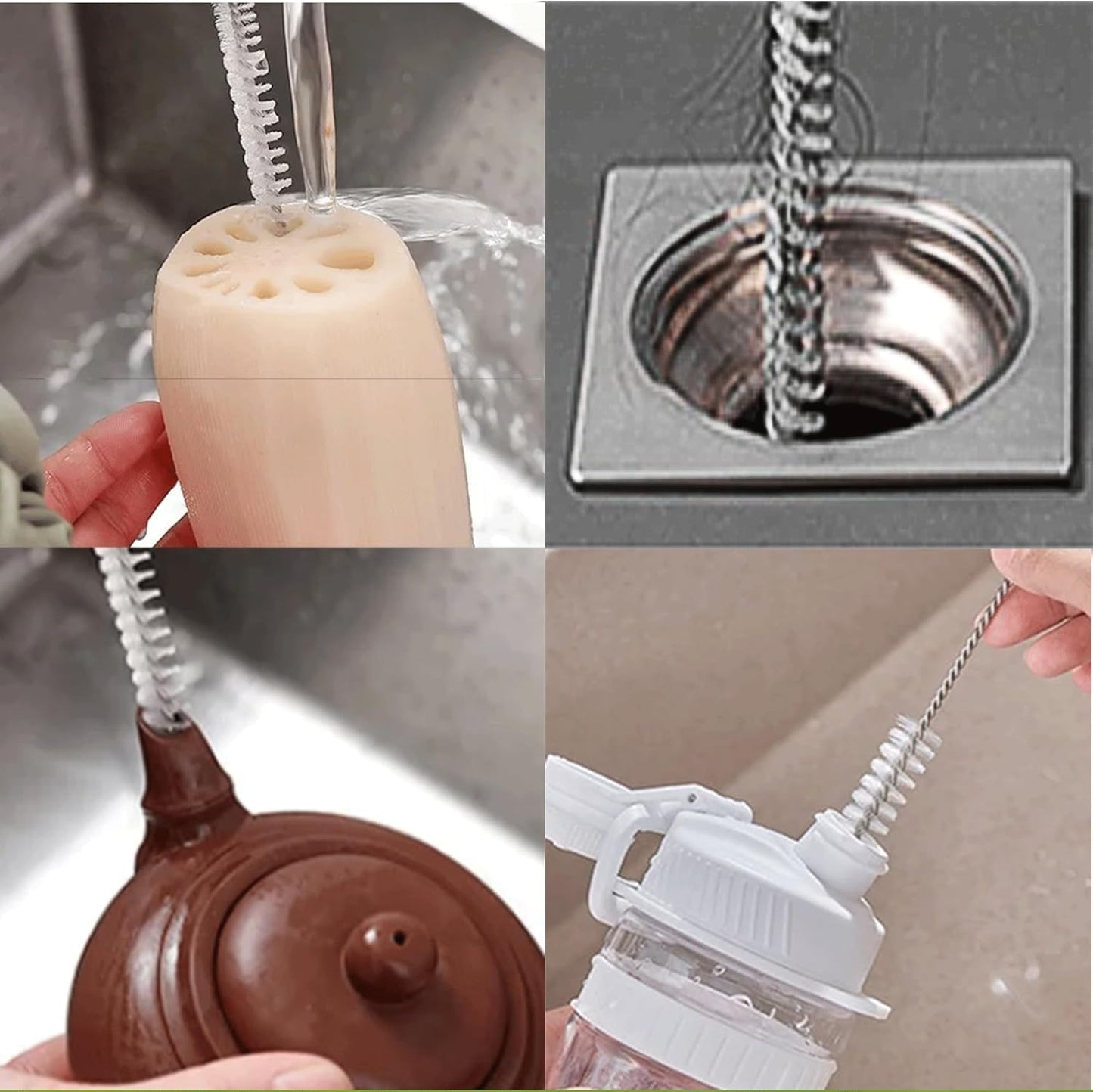 Straw Cleaning Brush 2 Size(12+10 Inch) 12 mm,Straw Cleaner Brush with Steel Wire 3mm Thick, Straw Brush Cleaner with Big Circular Handl for Cleaning Water Bottle, Stanley Cup, Sippy Cups 6-Pack