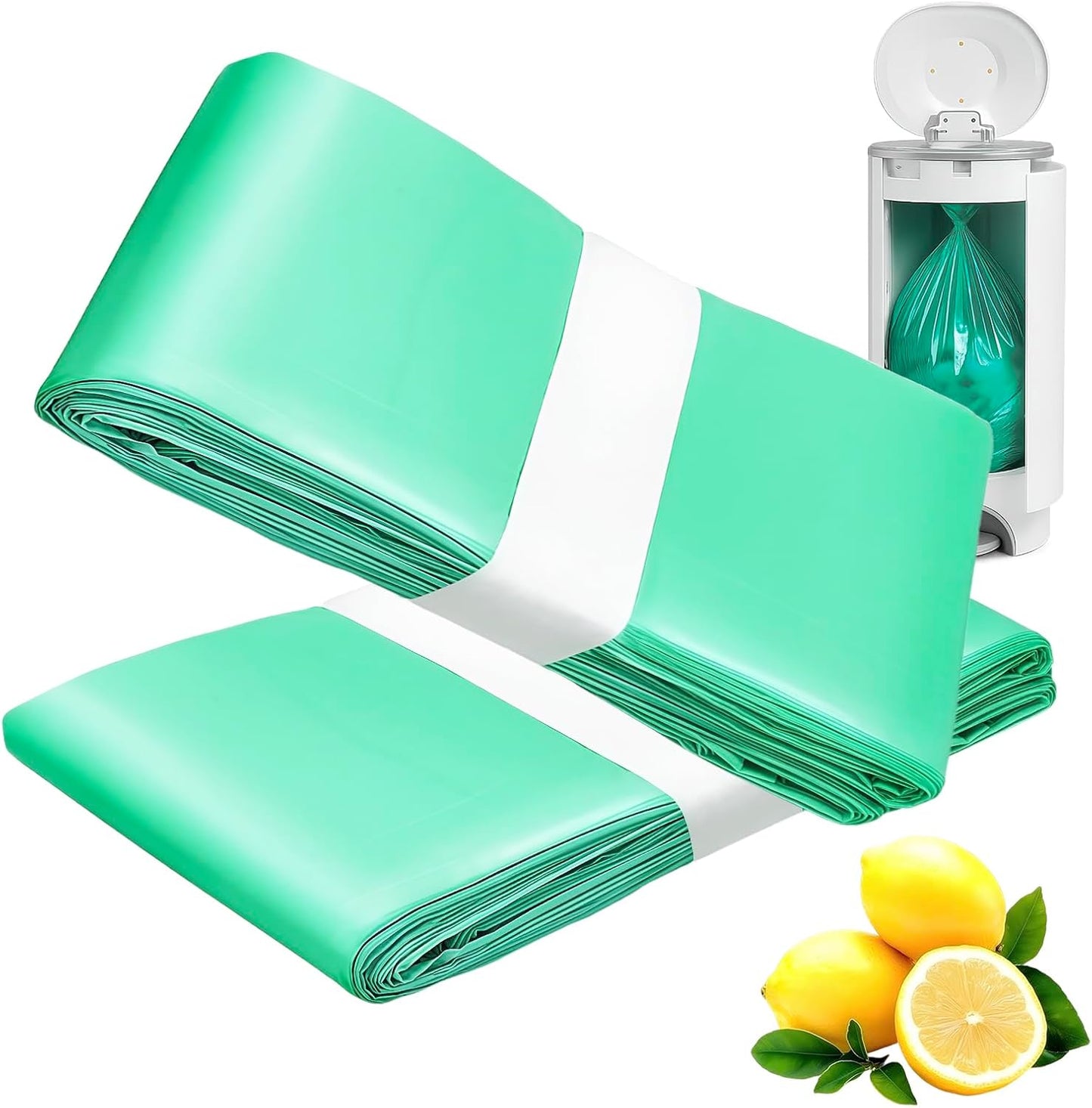 Diaper Bucket Replacement Bags, 2 Rolls Extra Thick, Leak-Proof &Odor Blocking, For Adult Diaper Systems, Diaper Pails, Toilet &Yard Waste, Thickened Diaper Pail Refill Bags Hold Up to 1546 Diapers