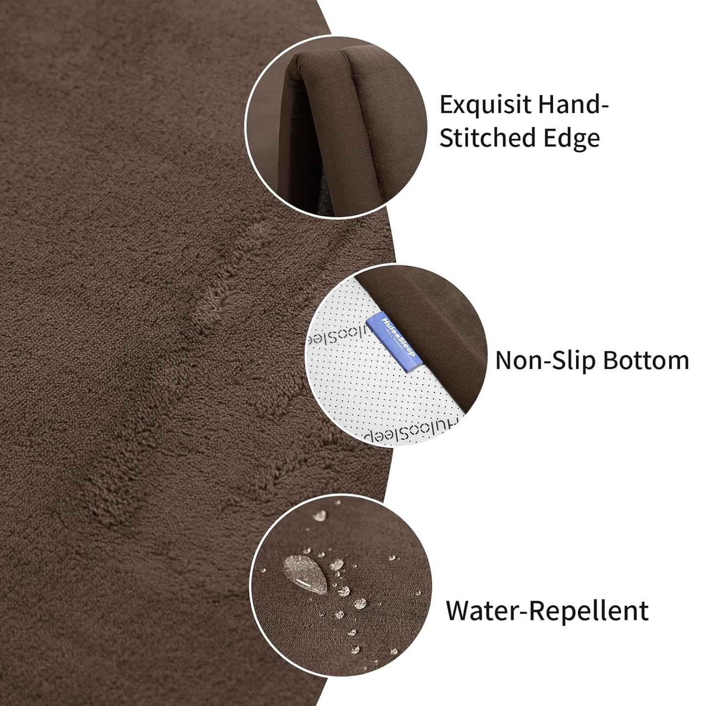 Baby Play Mat for Floor,1.3" Thick Elasti-Foam 50x50 Playpen Mat for Toddlers Infant Kids,Water-Repellent Soft Coral Velvet Tummy Time Mat,Non Slip Crawling Mat,Tatami Mat(Dark Brown)