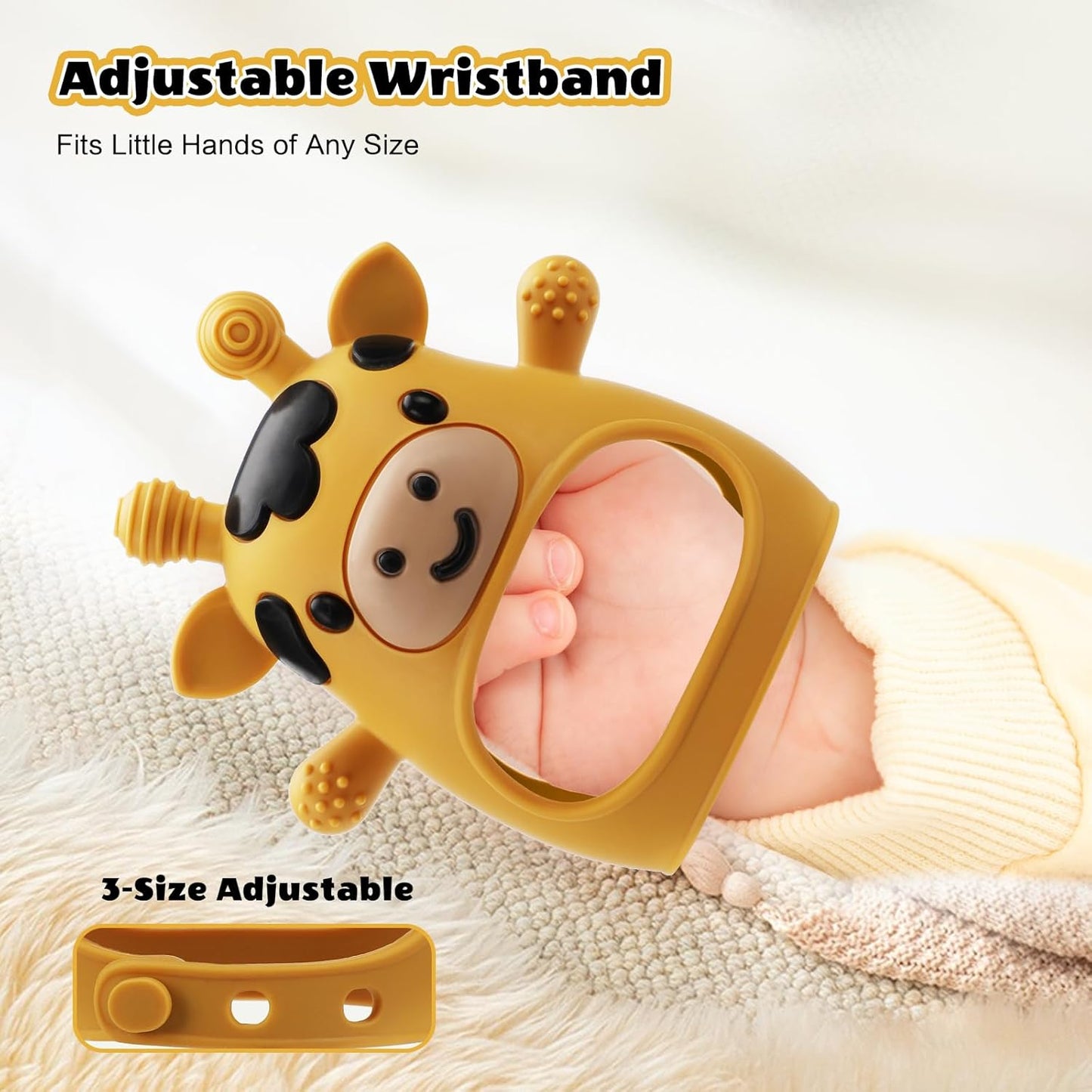 2 Pack Baby Teething Toys for 3-6 6-12 Months, Food Grade Silicone Infant Teether Mitten, Baby Essentials Teething Relief, Newborn Essentials Chew Toys for Sucking Needs