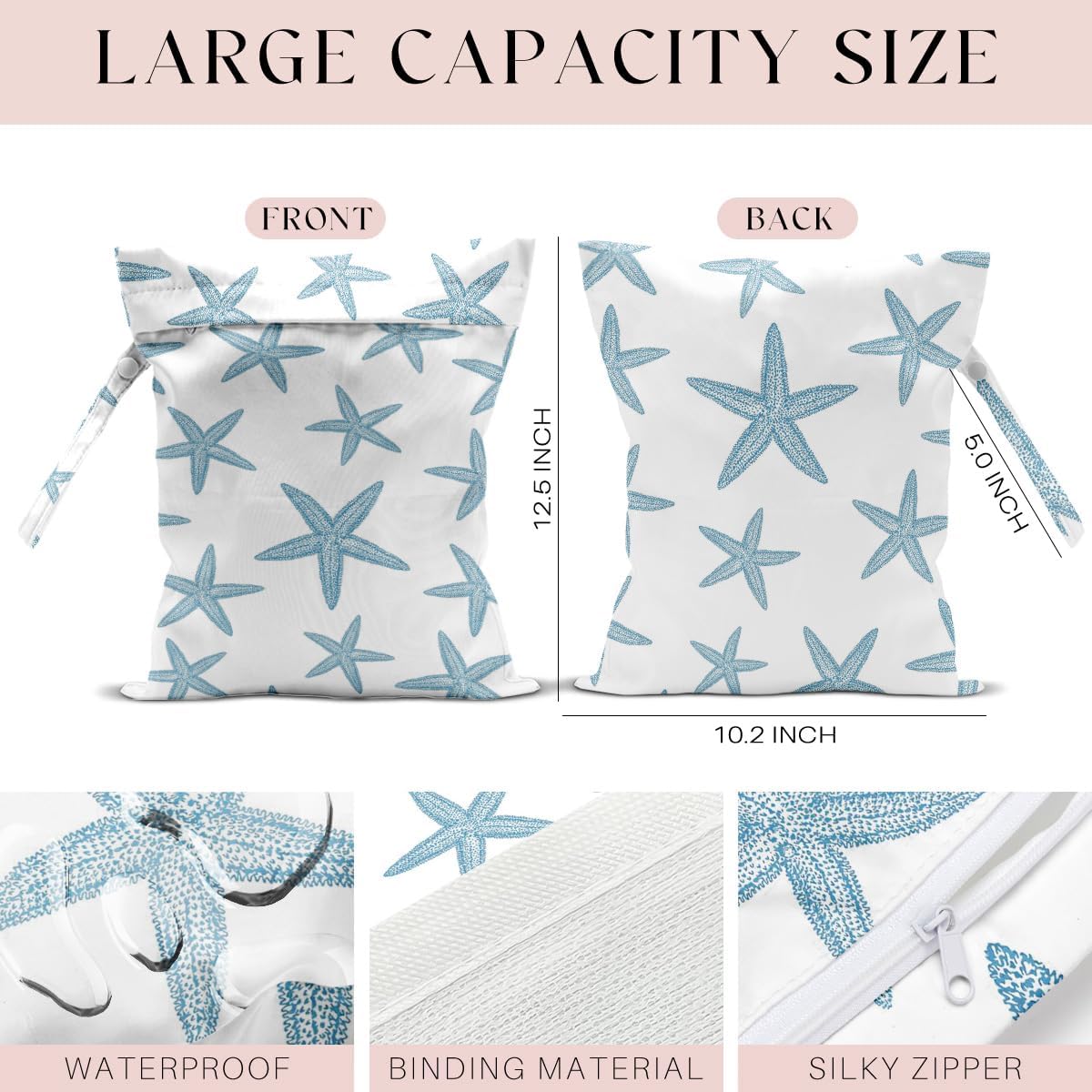 4 Pcs Wet Bag, Waterproof Wet Dry Bag, Aloha Bags Small Laundry Bag, for Swimsuit, Pool, Travel, Beach, Diapers, Dirty Yoga Gym Clothes, Makeup Bags for Travel, Tropical Palm Leaves Decor Jungle