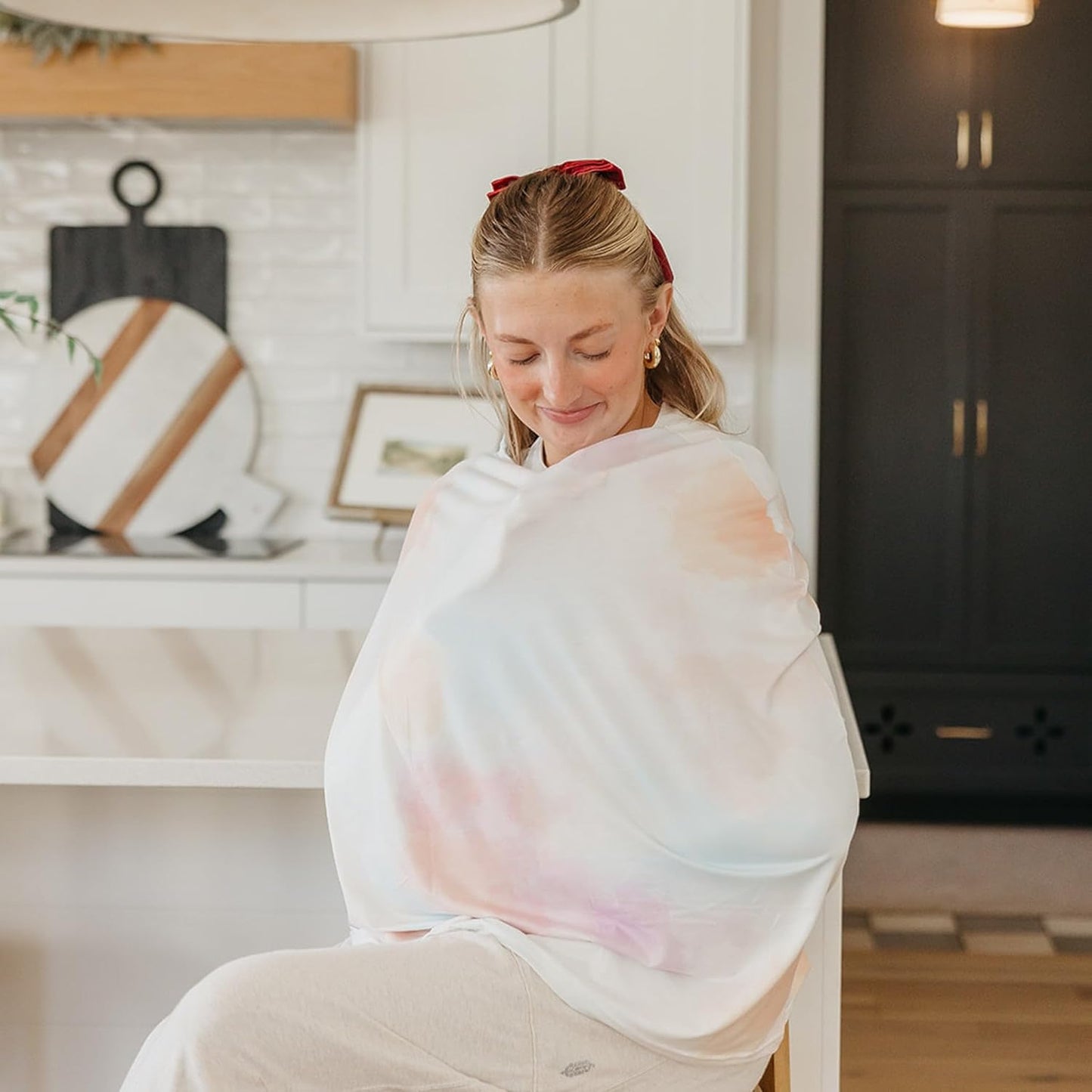 Baby Car Seat Cover Canopy and Nursing Cover Multi-Use Stretchy 5 in 1 Gift "Nova" by Copper Pearl