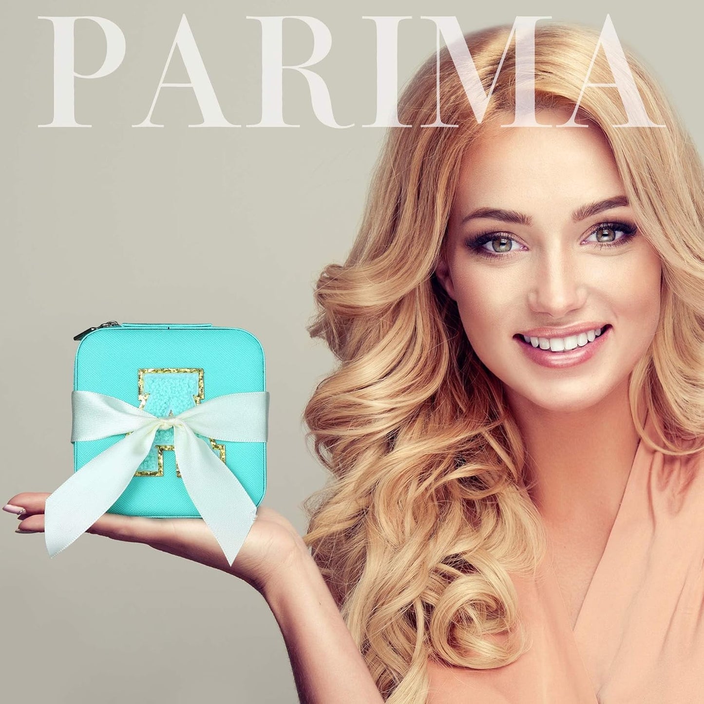 Parima Travel Jewelry Organizer Box - Small Case for Women, Mini Jewelry Box - Letter Z, Aqua Blue