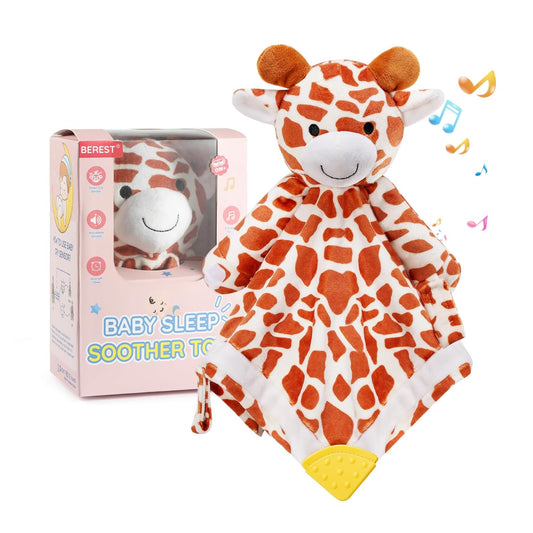 BEREST Baby Lovey Sound Sleep Soother, Rechargeable White Noise and Lullaby Heartbeat Infant Sleeping Aid with Cry Sensor at Nap Time Routine, Boys & Girls Gift Portable Plush Toddler Snuggle Toy