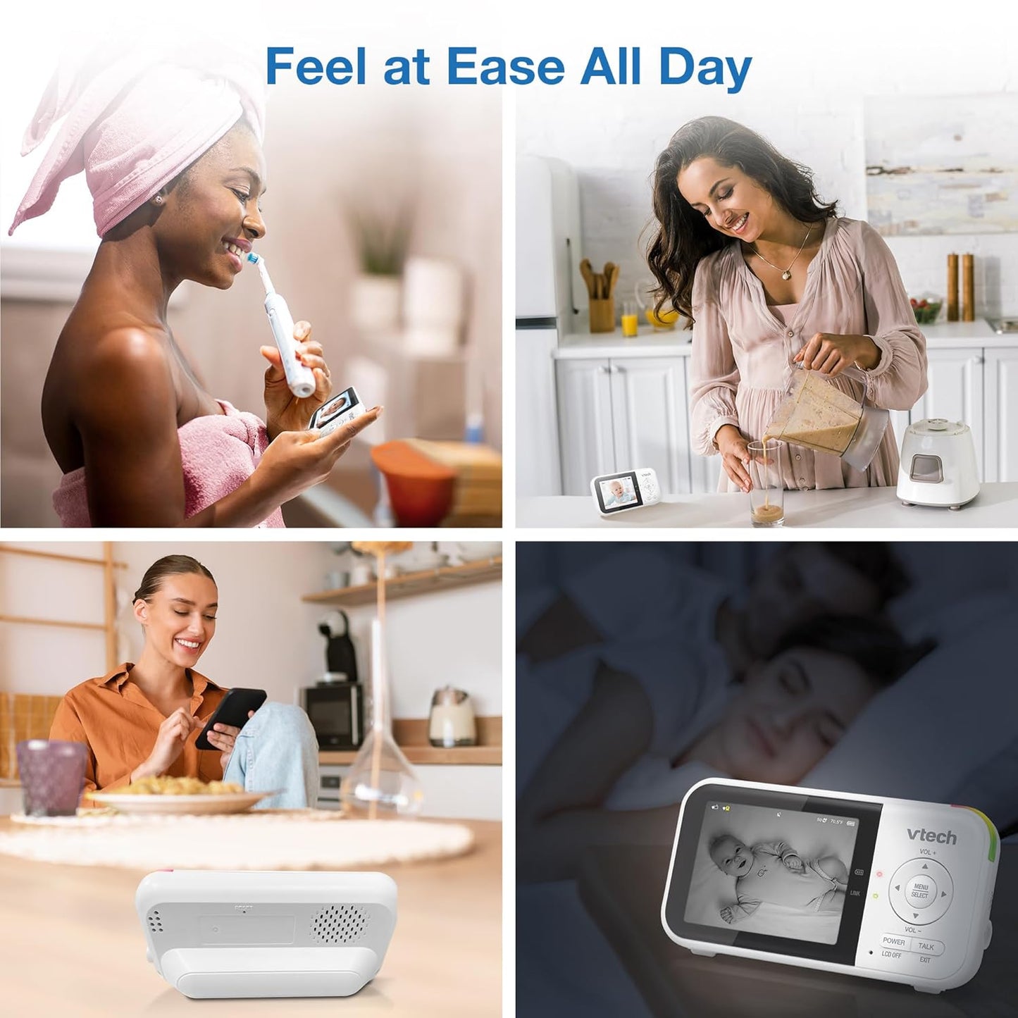 VTech VM819 Baby Monitor with Camera and Audio, 2.8” Screen Portable Baby Camera, Night Vision, 2-Way Audio, Temperature Sensor and Lullabies, Secure Transmission No WiFi, Ideal for Baby/Elderly/Pet