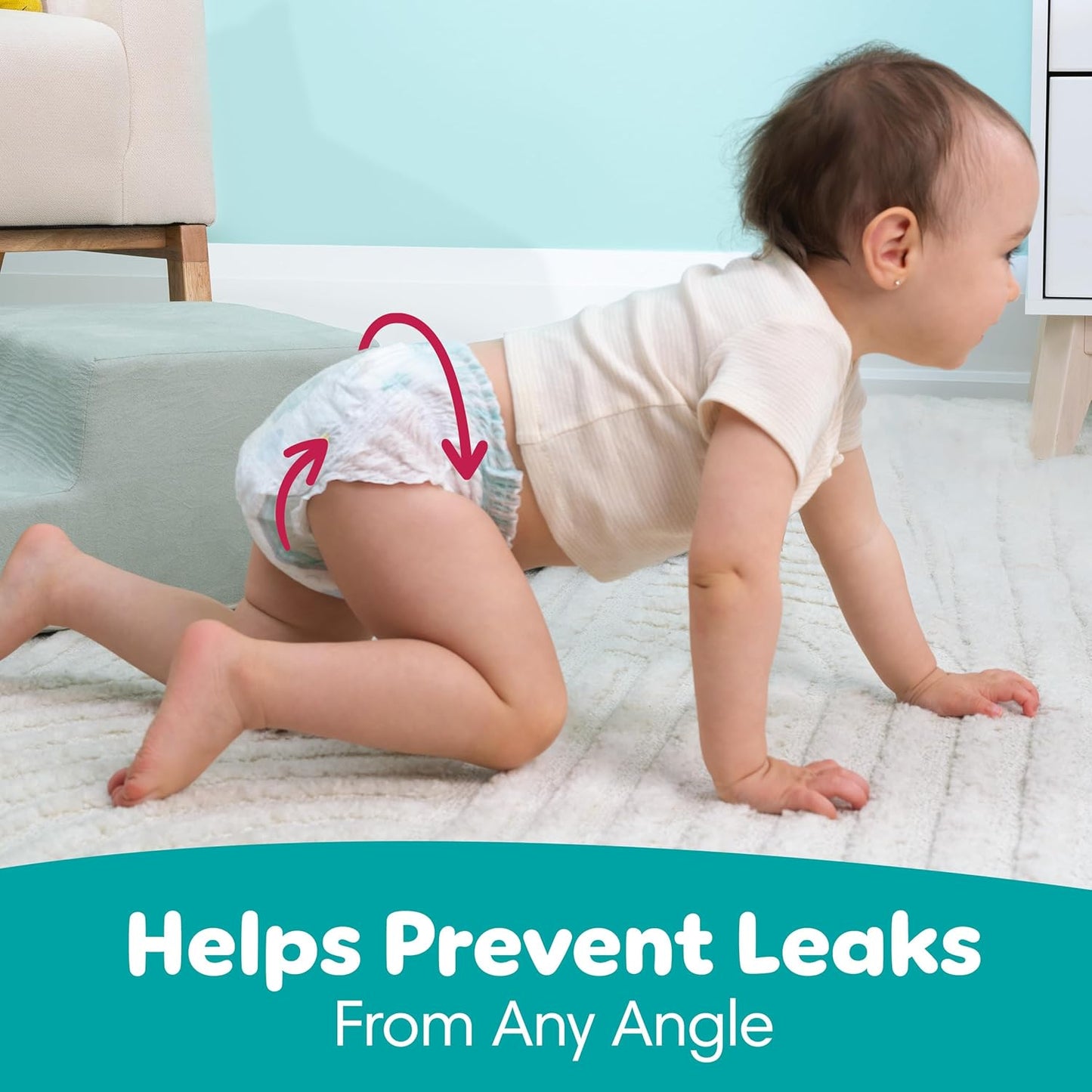 Pampers Diapers - Swaddlers 360° - Size 6, 92 Count, up to 100% Leakproof Comfy Dry Fit, Designed for Easy Changes, Pull On Baby Diaper (Packaging May Vary)
