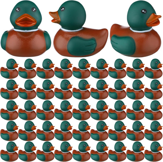 Rubber Duck 2 Inch Duck Bath Floating Rubber Ducky Adorable Party Supplies for Ducky Birthday Party Gift Nature Birds Lovers Hunting Decoration(48 Pcs,Mallard)