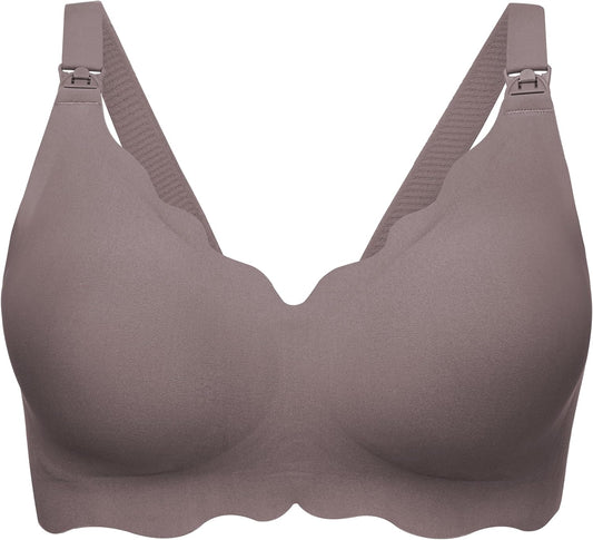 Angelhood Nursing Bras for Breastfeeding Ultra Comfort Seamless Maternity Bra Wireless Pregnancy Bralette with Bra Extender