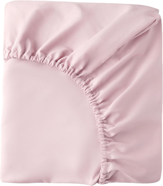 HBHLFZ Crib Sheets for Boys, Girls, 28x52 Inch Fitted Crib Sheet - 8 Inch Deep Pocketed Fixed Sheet - Soft and Comfortable Microfibre - Fits Standard cot and Toddler mattresses, Light Pink