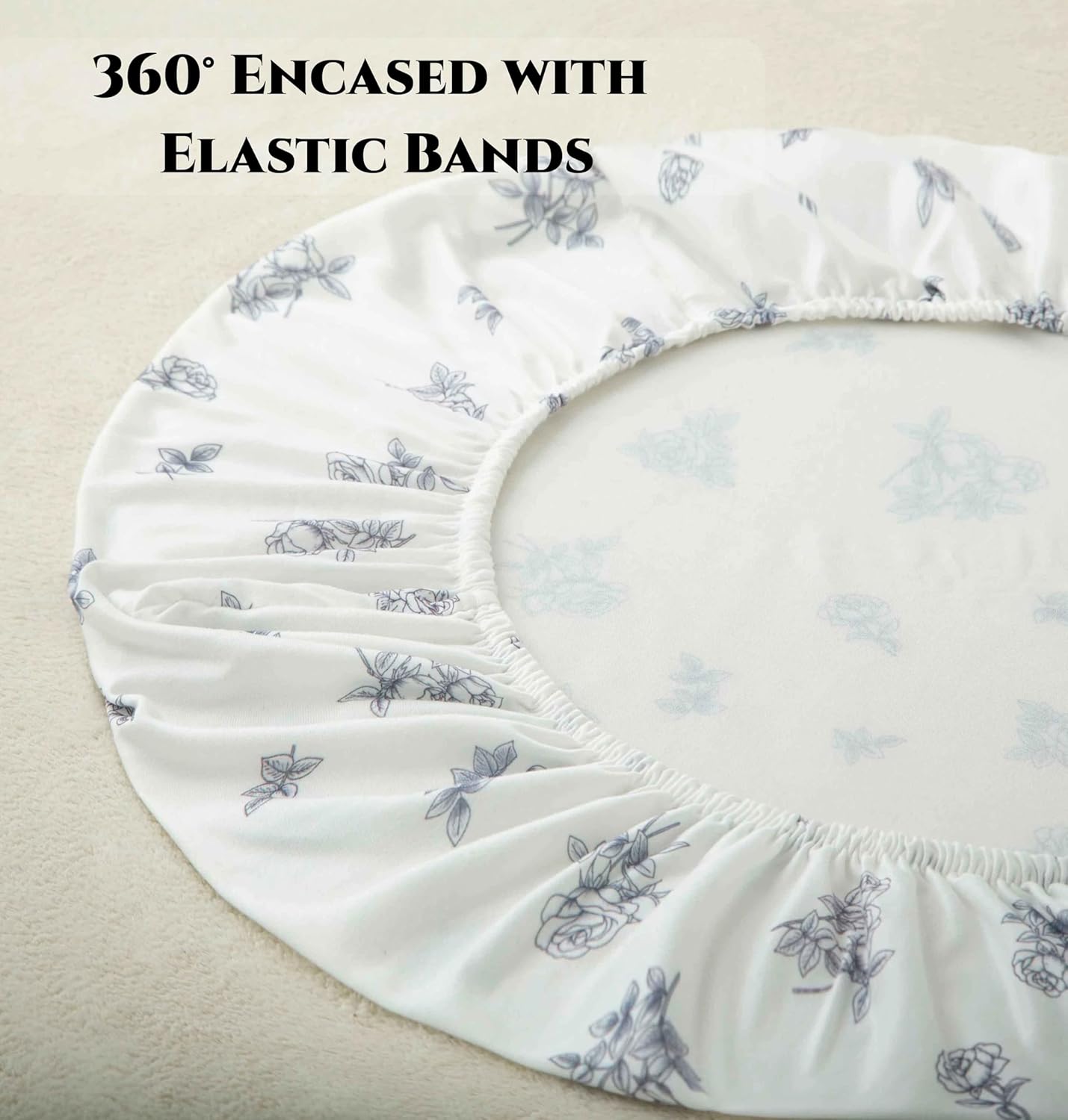 SDY Floral Bassinet Sheets 2pk Microfiber Jersey Bassinet Fitted Sheets for Boys Girls,for Rectangle, Round, Oval, Hourglass Mattress 32 "x 16"x 4"