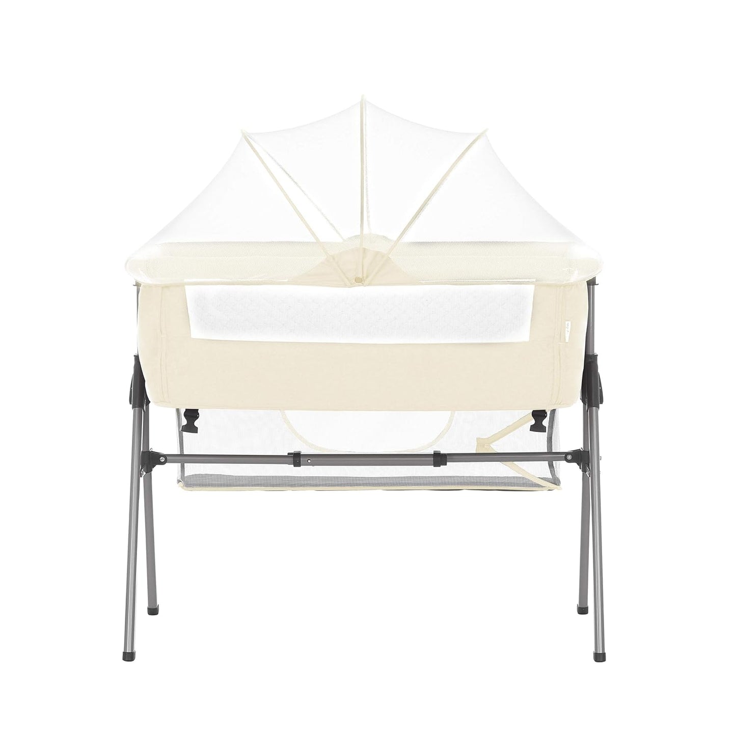 Dream On Me Lotus Bassinet and Bedside Sleeper in Ivory, Lightweight and Portable Baby Bassinet, Adjustable Height Position, Easy to Fold and Carry Travel Bassinet- Carry Bag Included