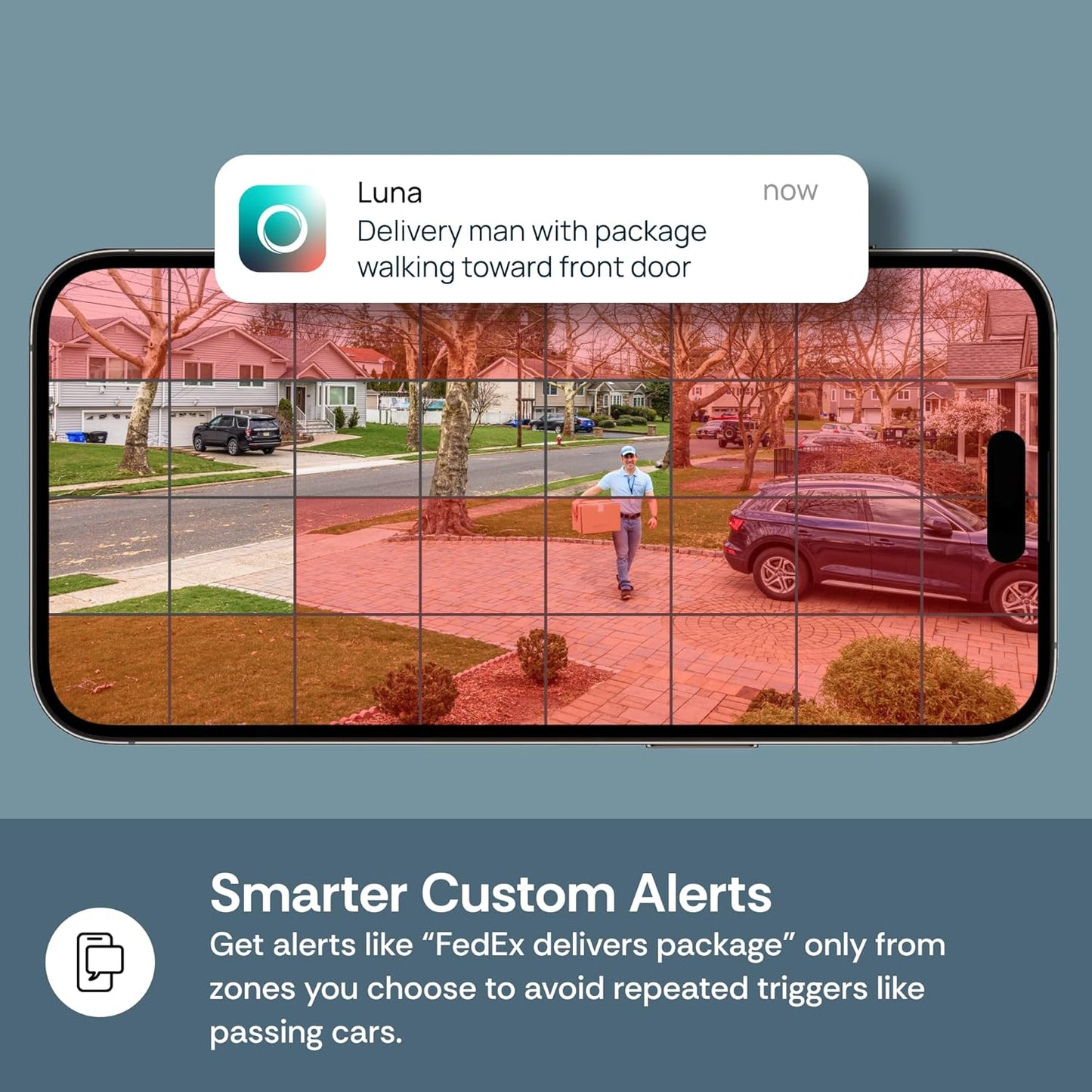 Luna 2K AI Wired Cameras for Home Security, Outdoor/Indoor, 2.4GHZ Wi-Fi, Smart Alerts, Color Night Vision, Spotlight/Siren, Magnetic Mount, Cloud & CVR Storage, 2-Way Audio (2-Pack, White)