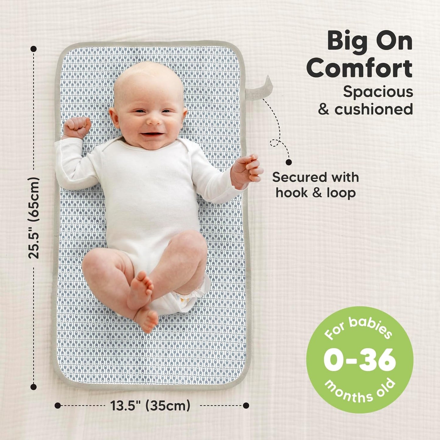 KeaBabies Portable Diaper Changing Pad, Easy Wipe Clean - Foldable Waterproof Baby Changing Mat for Diaper Bag, Compact, Lightweight, 25x13 Newborn, Infant, Baby Changer Travel Essential (Prairie)