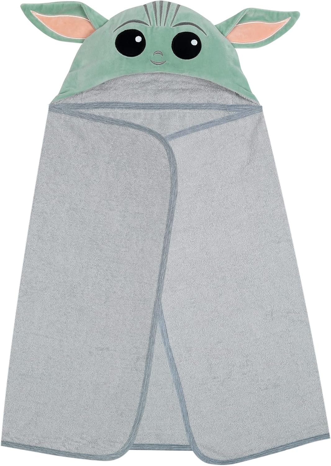 Lambs & Ivy Star Wars The Child/Baby Yoda/Grogu Gray Hooded Baby Bath Towel