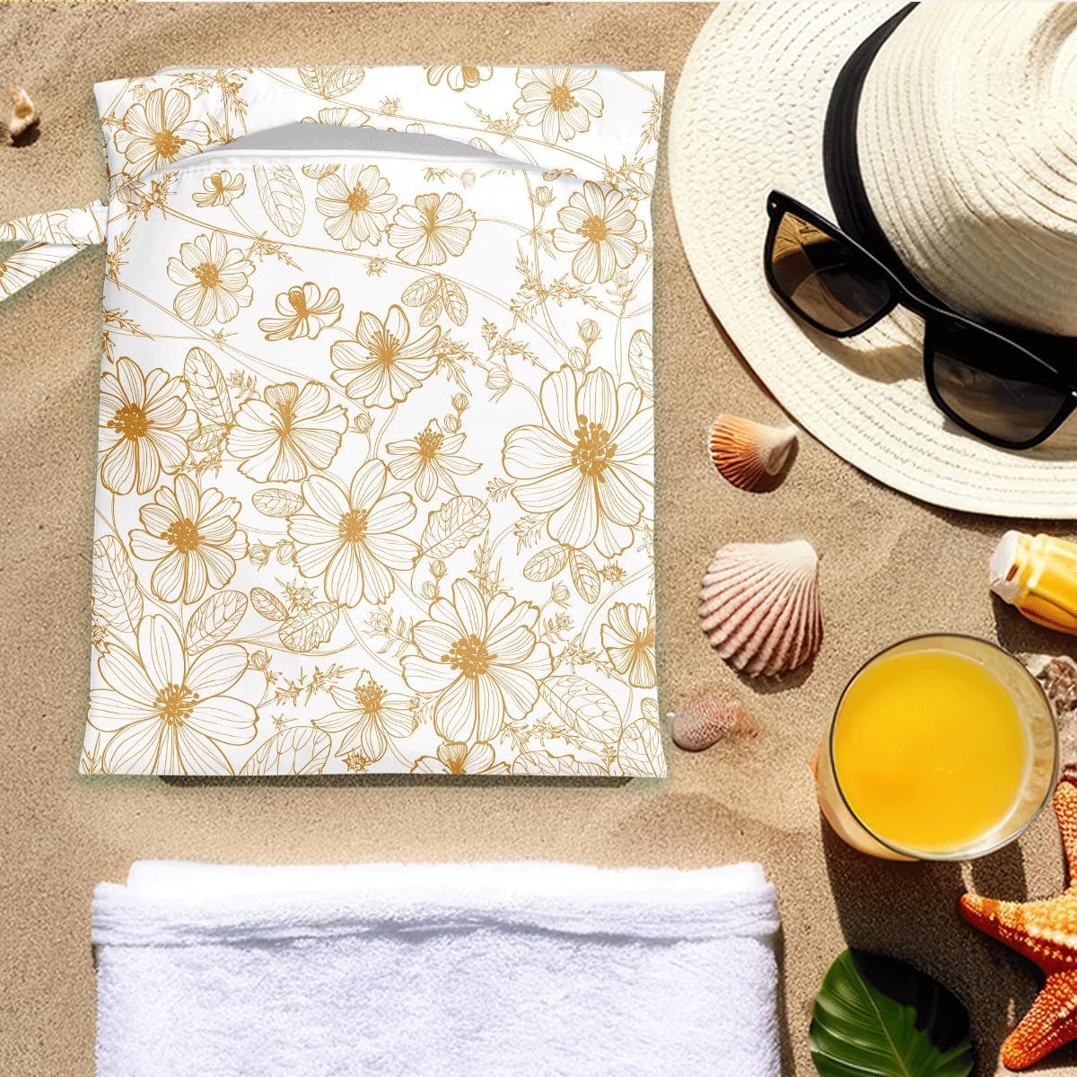Wet Bag for Swimsuit Pool Travel Baby Cloth Diapers Dirty Yoga Gym Clothes Beach Bags Summer Gifts for Women Men Beach Vacation Essentials Sunflower Waterproof Wet Dry Bag Travel Laundry Bags