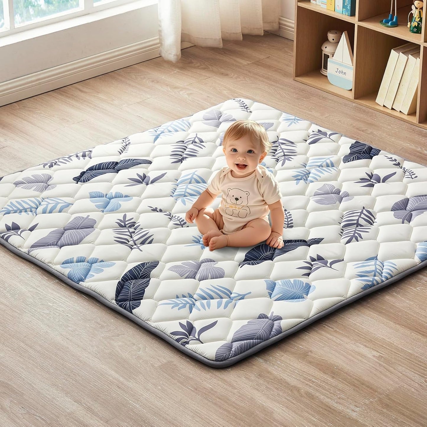 Baby Play Mat 47"x47", Non-Slip Baby Mat for Floor, Soft Thicker Playpen Mat, Portable Playmat, Crawling Mat for Babies, Toddlers & Infants to Play and Learn