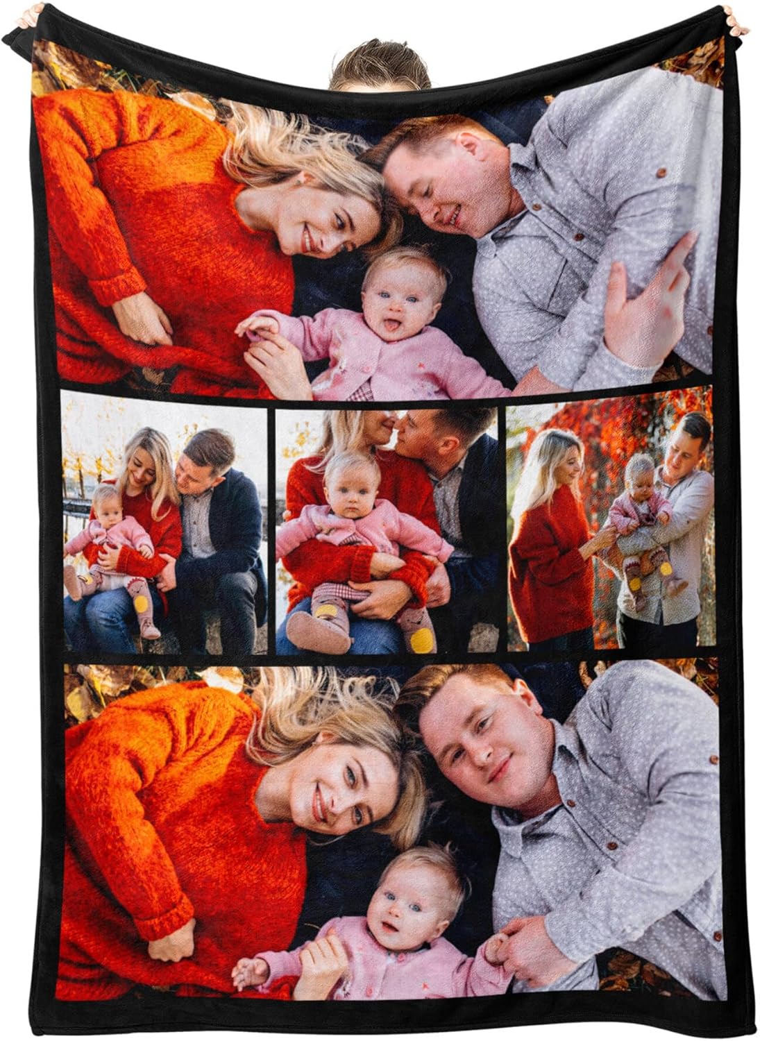 Personalized Blanket with Picture Custom Blanket with Photos Text Customize Valentines Day Gifts Birthday Gifts for Her Him Girlfriend Boyfriend Wife, 50 * 60in