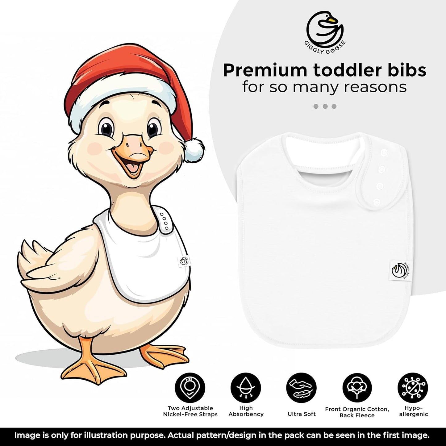 3 Pack Baby Bibs for Boys & Girls | Cotton, Absorbent Drooling & Teething Bib | Thick, Adjustable Snap-on