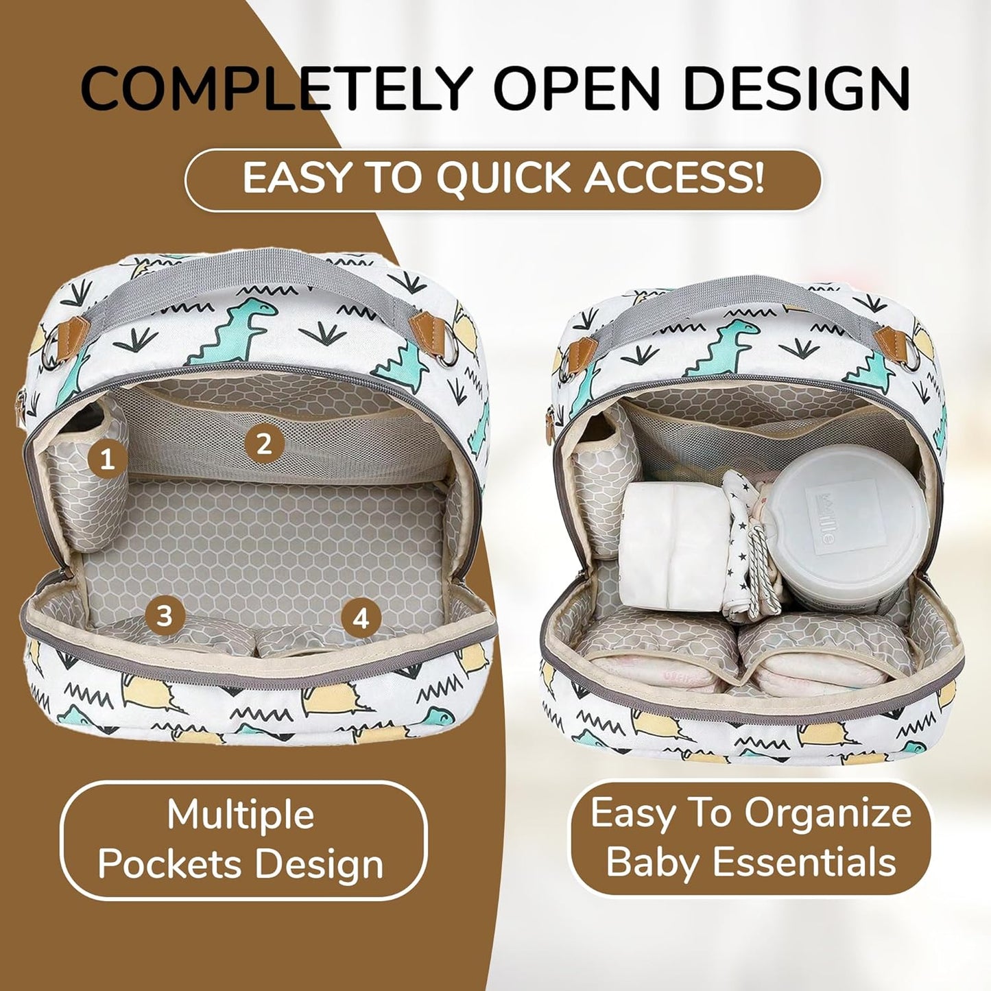 Village of Many Toddler Diaper Bag Backpack – Large Insulated Food/Milk Compartment, Lightweight, Waterproof, Padded Straps, Multi-Pocket, Easy-Clean & Durable – Ideal for Daycare & Travel