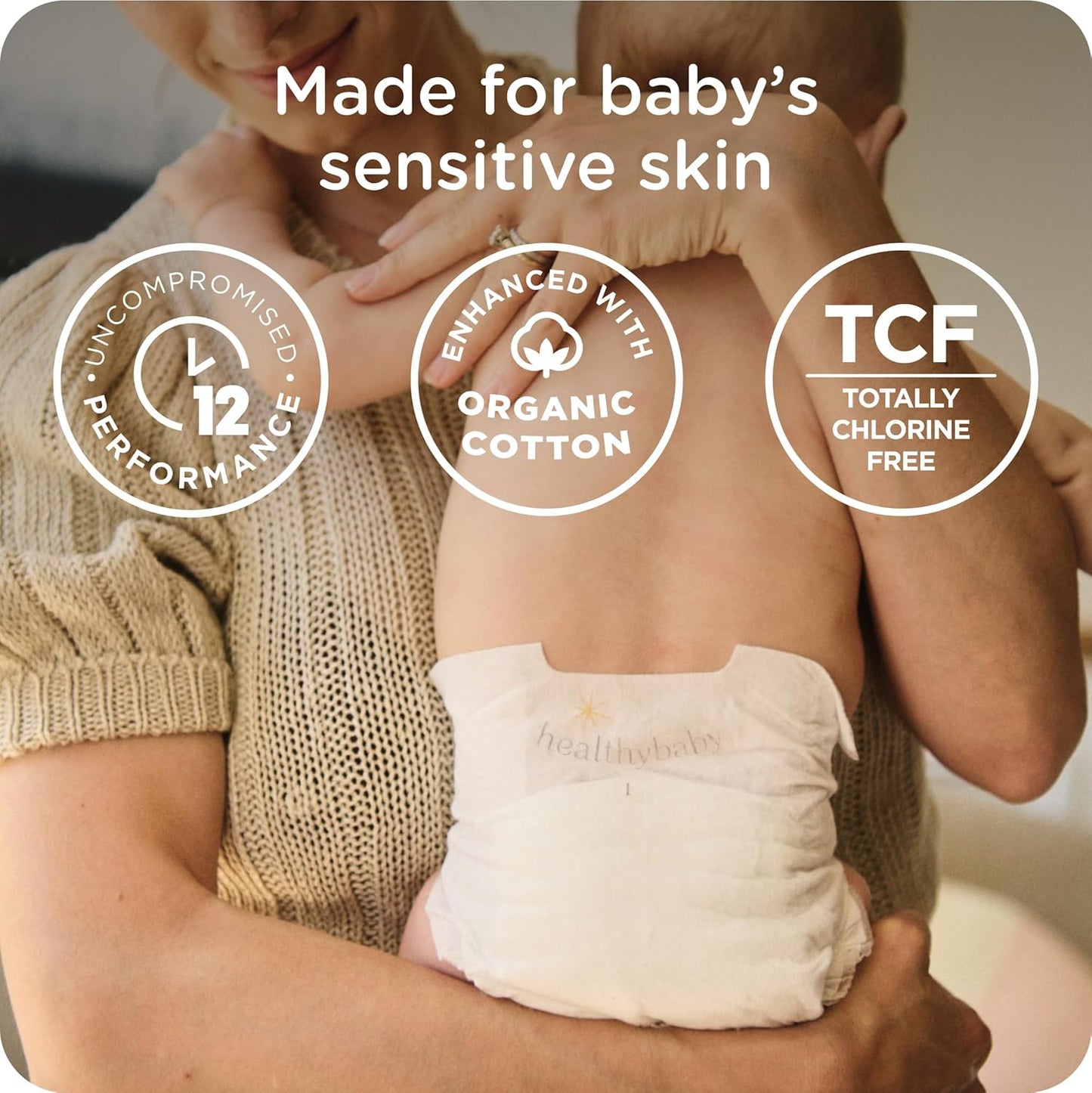 Our Diapers | EWG Verified Safe & Plant-Based Diapers | Leak Protection | Soft Organic Cotton Shell | Chlorine-Free Diaper for Sensitive Skin | Size 5 (27-35 lbs) 30 Count