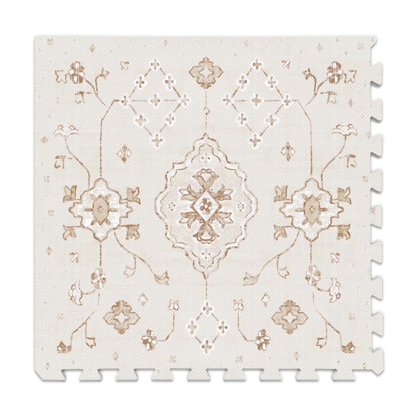 Lillefolk Baby Play Mat for Floor – 6x6ft Vintage Vanilla | Soft Non Toxic Premium EVA Foam Tiles for Tummy Time, Crawling & Playroom – Waterproof Floor Mat for Babies & Toddlers (9 Tiles)