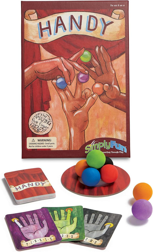 SimplyFun Handy - Family Game for Kids and Adults Ages 8+ - Fine Motor Skills Game with Soft Balls and Cards - Classroom, Party, or Family Game Night Fun