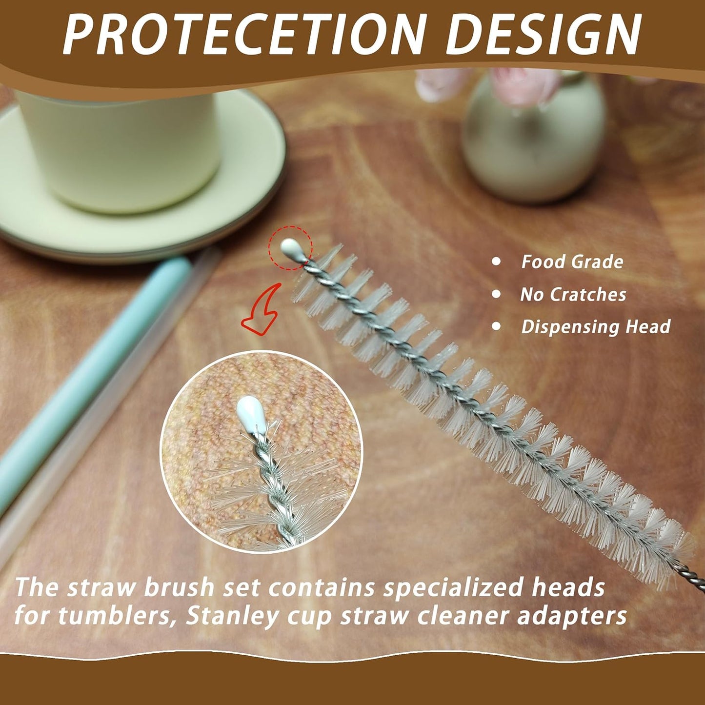 Straw Cleaner for Baby Bottles,Stanley Straw Cleaner Brush for 20/30/40oz Stanley Mugs,Straw Cleaner Brush with Bushy Bristles,Straw Brush Cleaner for Various Straws and Hummingbird Feeders(3 Pack).