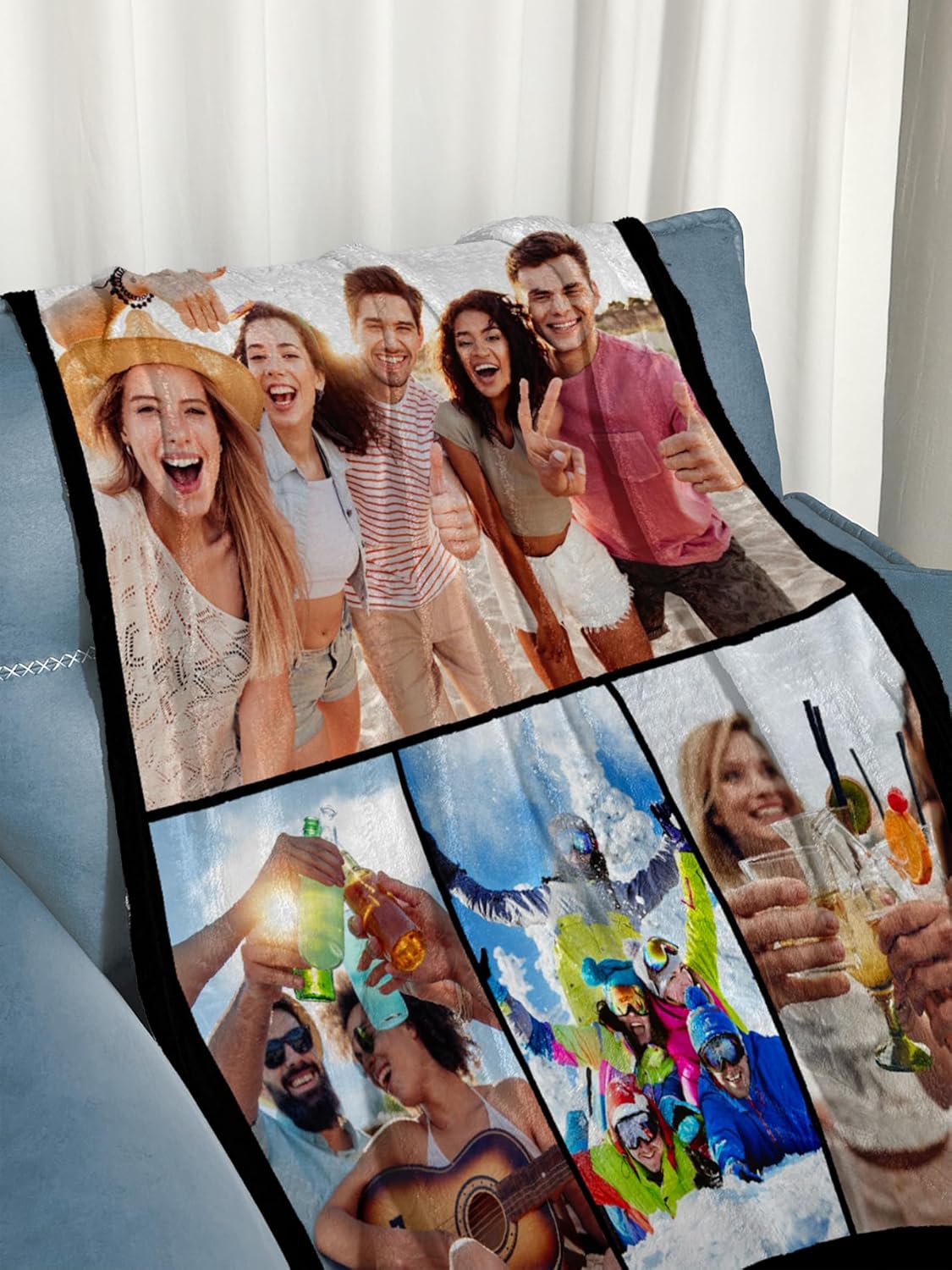 Custom Blanket with Photos Text Personalized Blanket Thows with Picture Customizable Photo Blankets Gifts for Mom Dad Couple Girlfriend Boyfriend Wife Husband, 40 * 50in