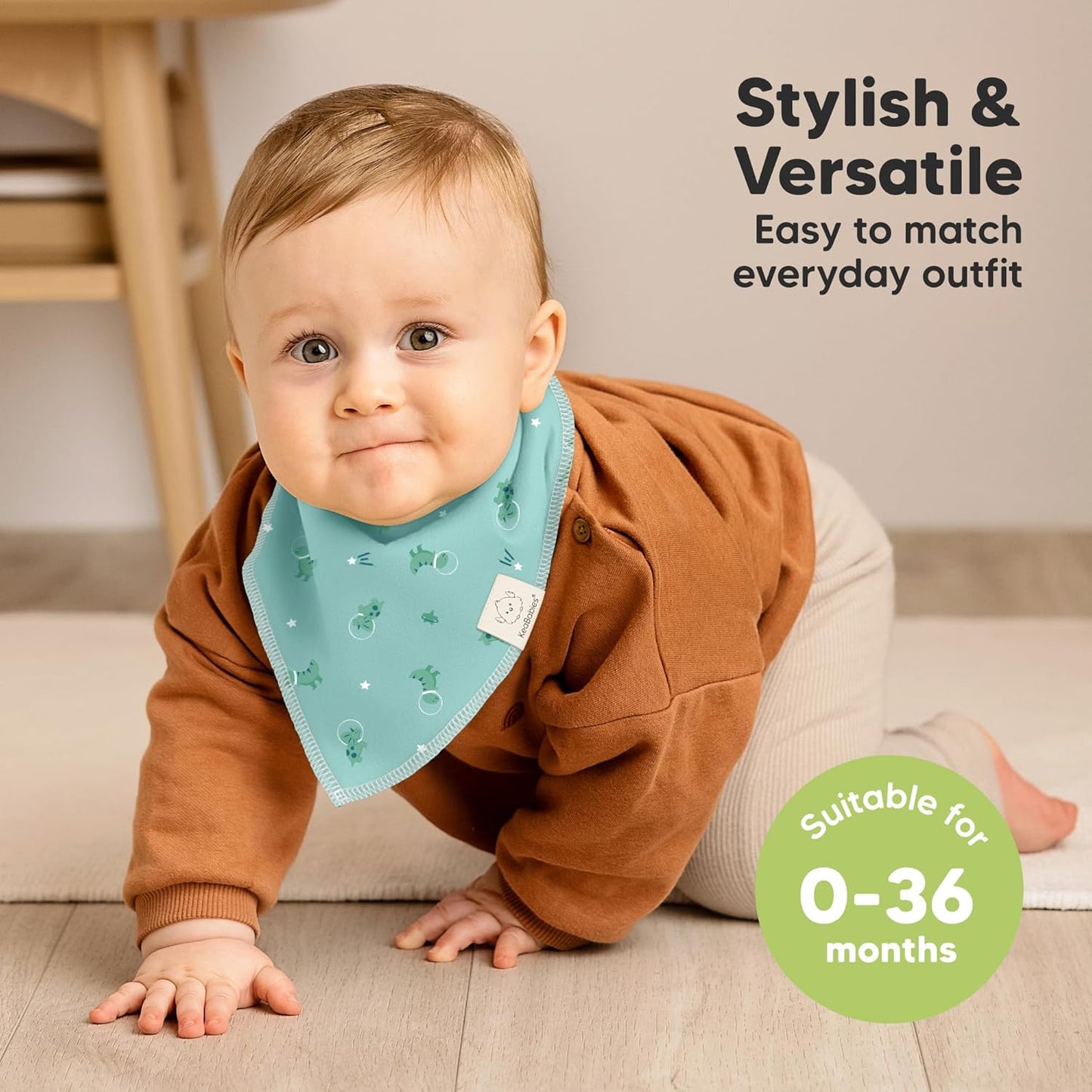 8-Pack Organic Baby Bandana Bibs for Boys, Girls - Super Absorbent Triangle Baby Bibs for Drooling and Teething Infant, 100% Cotton Extra Soft for Newborn, Infant 0-36 Months (Cosmo)
