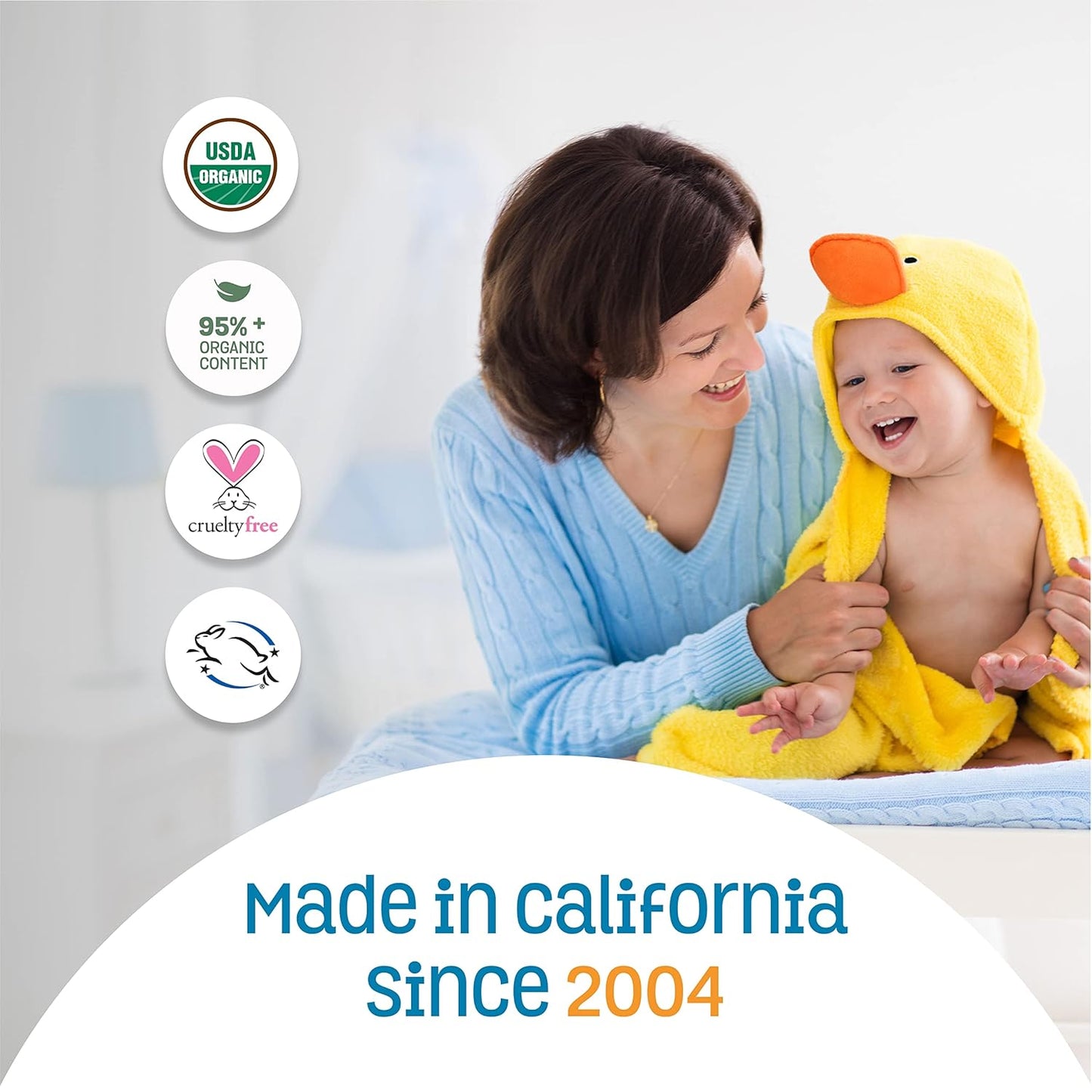 Nature's Baby Organics Baby Oil Soothing & Hydrating Shower Oil No Mineral Oil & NonGreasy Soft & Healthy Skin Massage Oil for Newborn & Kids Sunflower & Olive Oil Mandarin Coconut (2