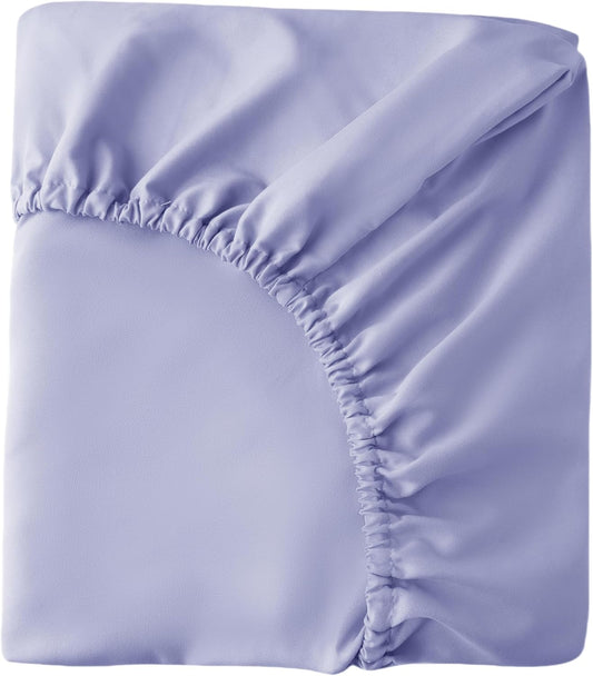 HBHLFZ Crib Sheets for Boys, Girls, 28x52 Inch Fitted Crib Sheet - 8 Inch Deep Pocketed Fixed Sheet - Soft and Comfortable Microfibre - Fits Standard cot and Toddler mattresses, Light Purple