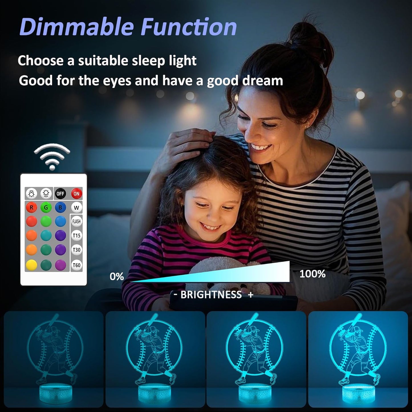 Softball Gifts for Girls, Light Up Softball Night Light 3D Illusion Lamp with 16 Colors Remote Control, Softball Accessories Stuff for Girls Women Best Friends Sister Birthday Xmas Gifts