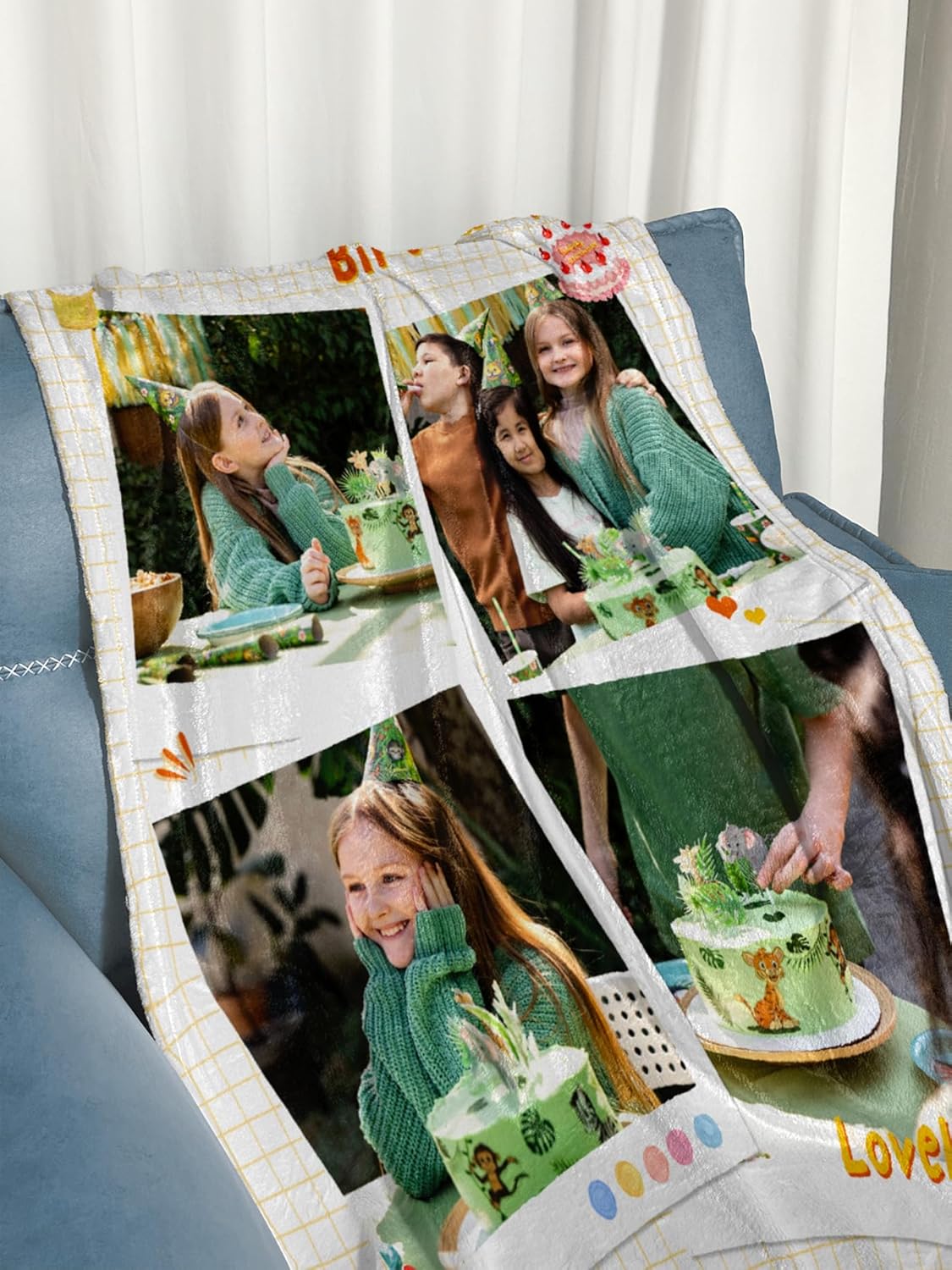 Personalized Photos Blanket Custom Flannel Blanket with Picture Text Customizable Blankets Gifts for Birthday Christmas Valentines Day, 50 * 60in
