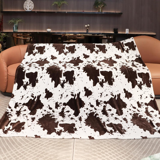 Queen Bed Blanket for Women - Lightweight Plush Extra Large Cow Print Blanket Soft Fuzzy Throw for Living Room Decor All Seasons 90"x90"