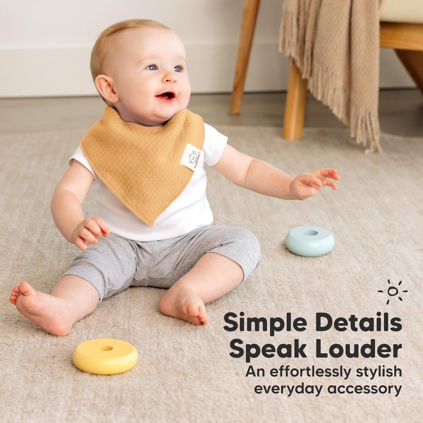 KeaBabies 8-Pack Bandana Bibs for Baby Girls, Boys - Organic Cotton Baby Bibs for Drooling & Teething Newborn, Toddler, Infant 0-36 months, Extra Soft, Absorbent Cloth with Snaps (Sahara/Quin)